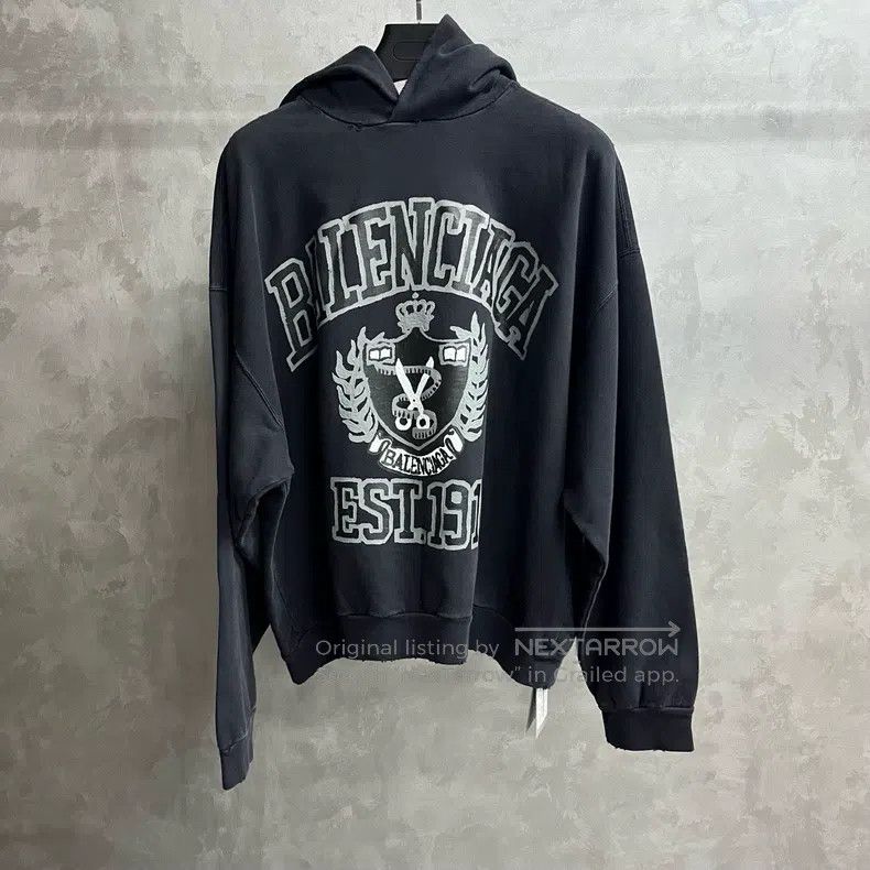 Balenciaga Balenciaga Navy blue letter loose hooded long sleeve Size US XS / EU 42 / 0 - 1 Thumbnail
