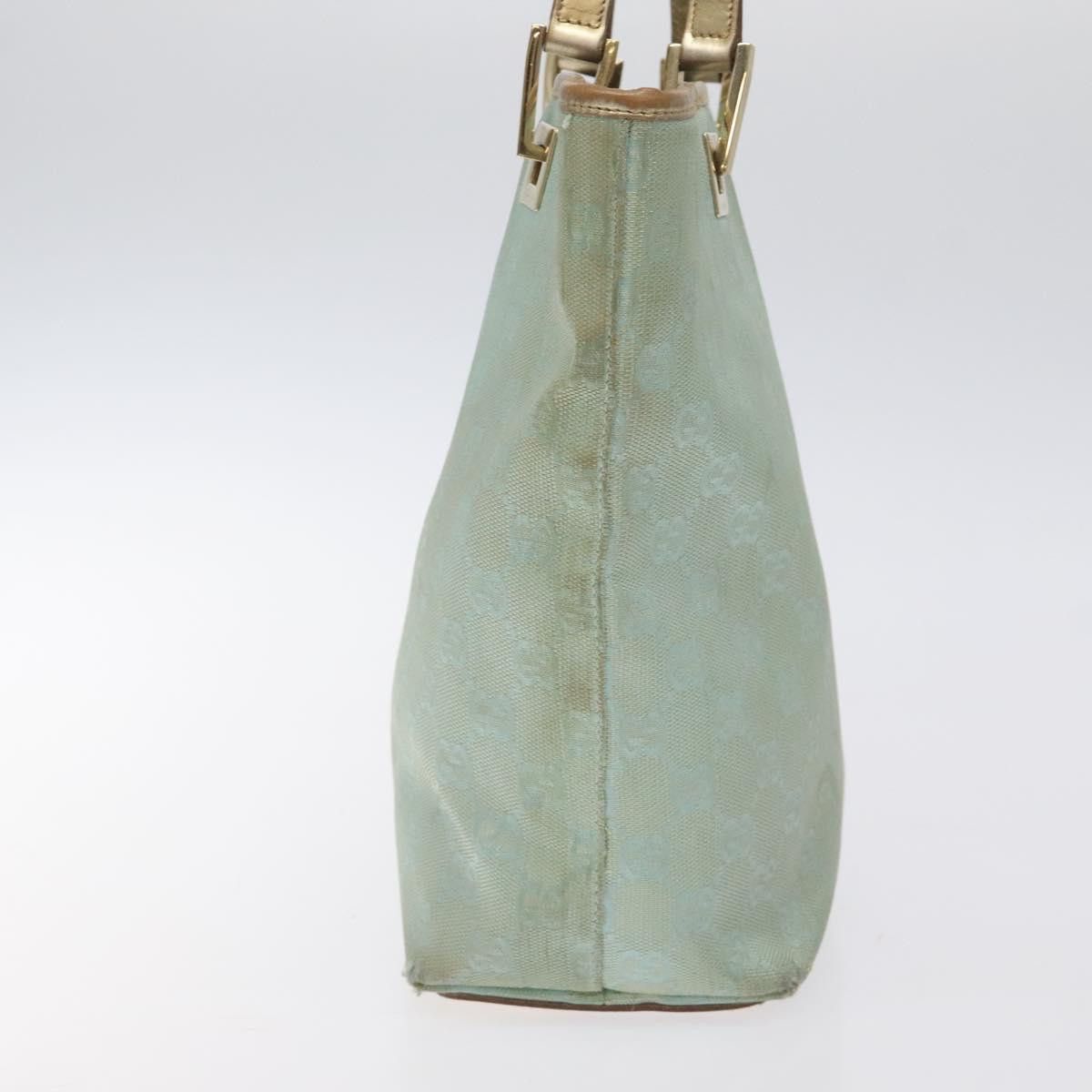 Gucci GUCCI GG Canvas Tote Bag Light Blue Gold 002 002 Size ONE SIZE - 4 Thumbnail