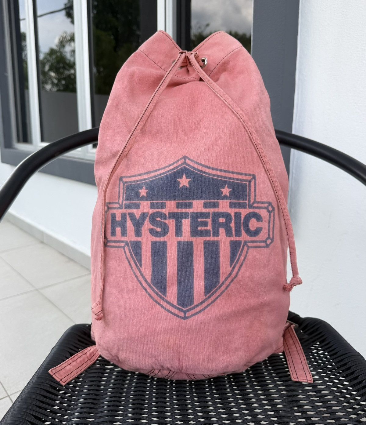 Hysteric Glamour Hysteric Pink Canvas Drawstring Backpack Y2K Archive Bag Size ONE SIZE - 6 Thumbnail
