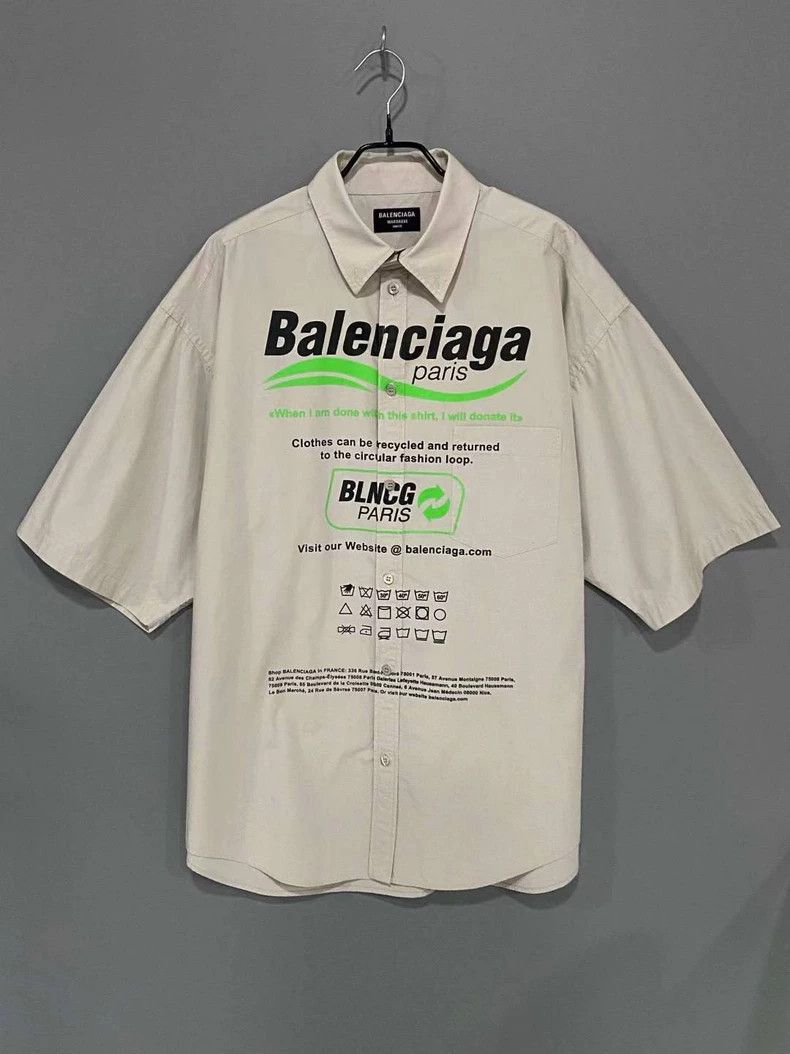 Balenciaga Balenciaga Eco-friendly letter logo short sleeve shirt Size US S / EU 44-46 / 1 - 1 Thumbnail