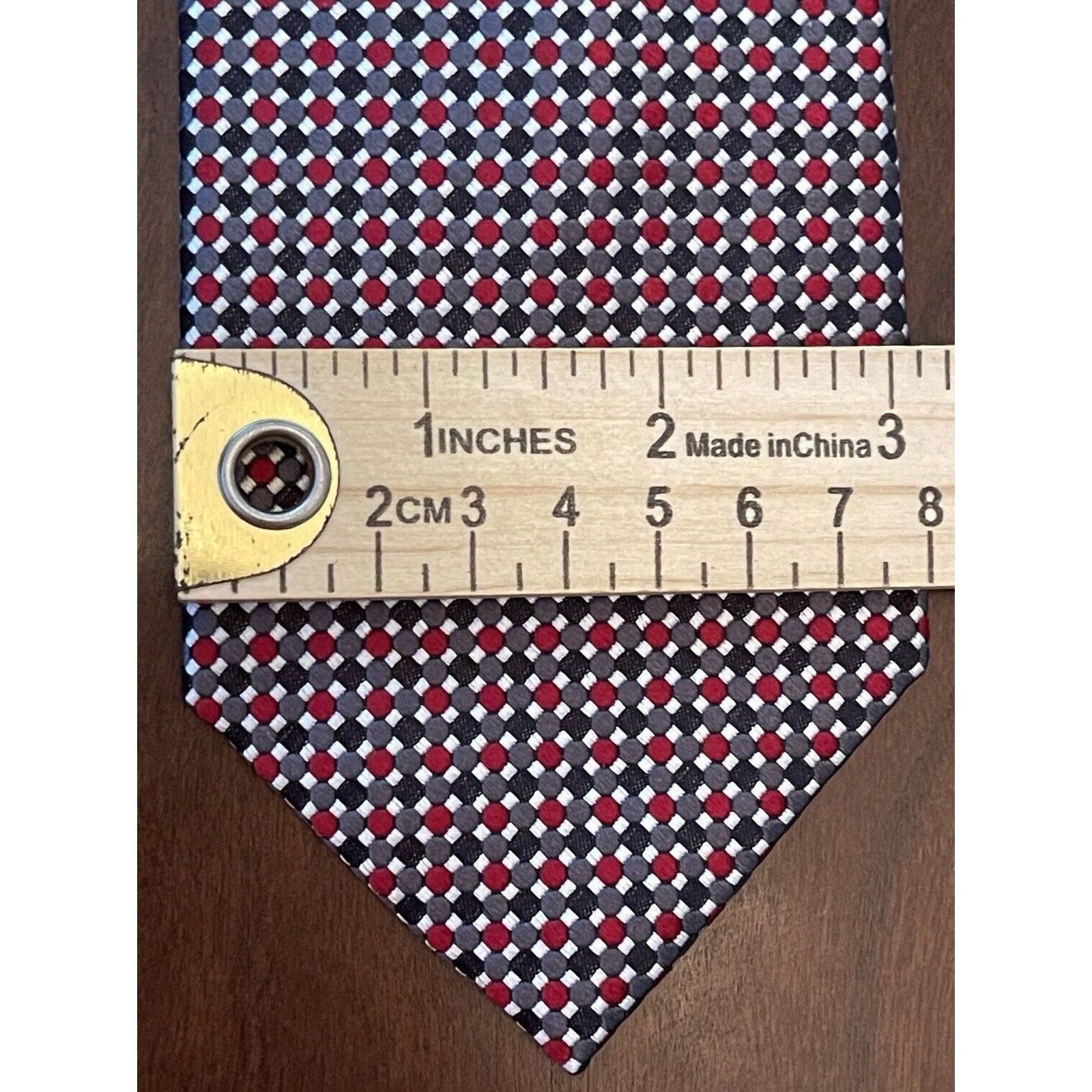 Pronto Uomo Pronto Uomo Couture Red Gray Hand Made Silk Made In China Size ONE SIZE - 4 Thumbnail