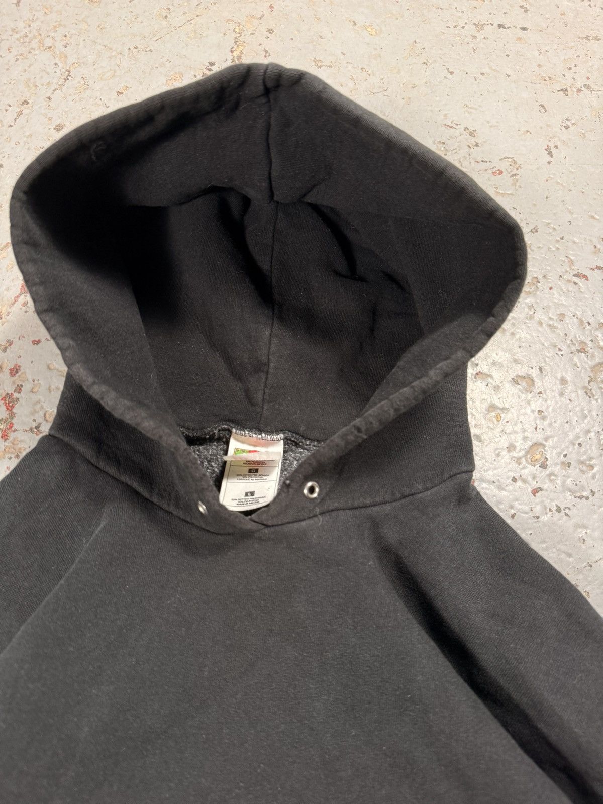 Fruit Of The Loom Vintage Fruit Of the Look Faded Black Blank Classic Hoodie Size US L / EU 52-54 / 3 - 3 Thumbnail