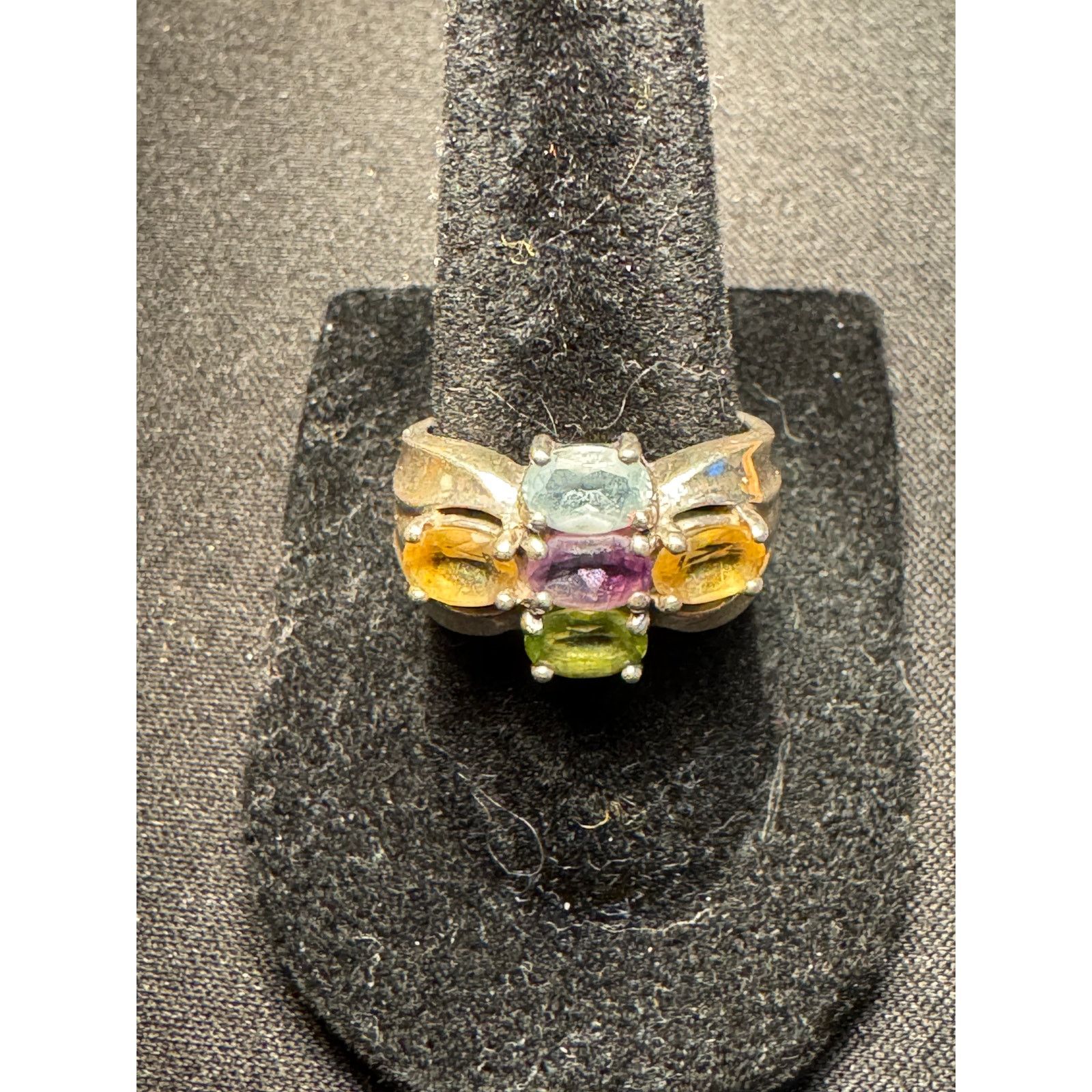 Other 925 Silver Real Peridot, Citrine, Amethyst Ring Size 7 Size ONE SIZE - 2 Thumbnail