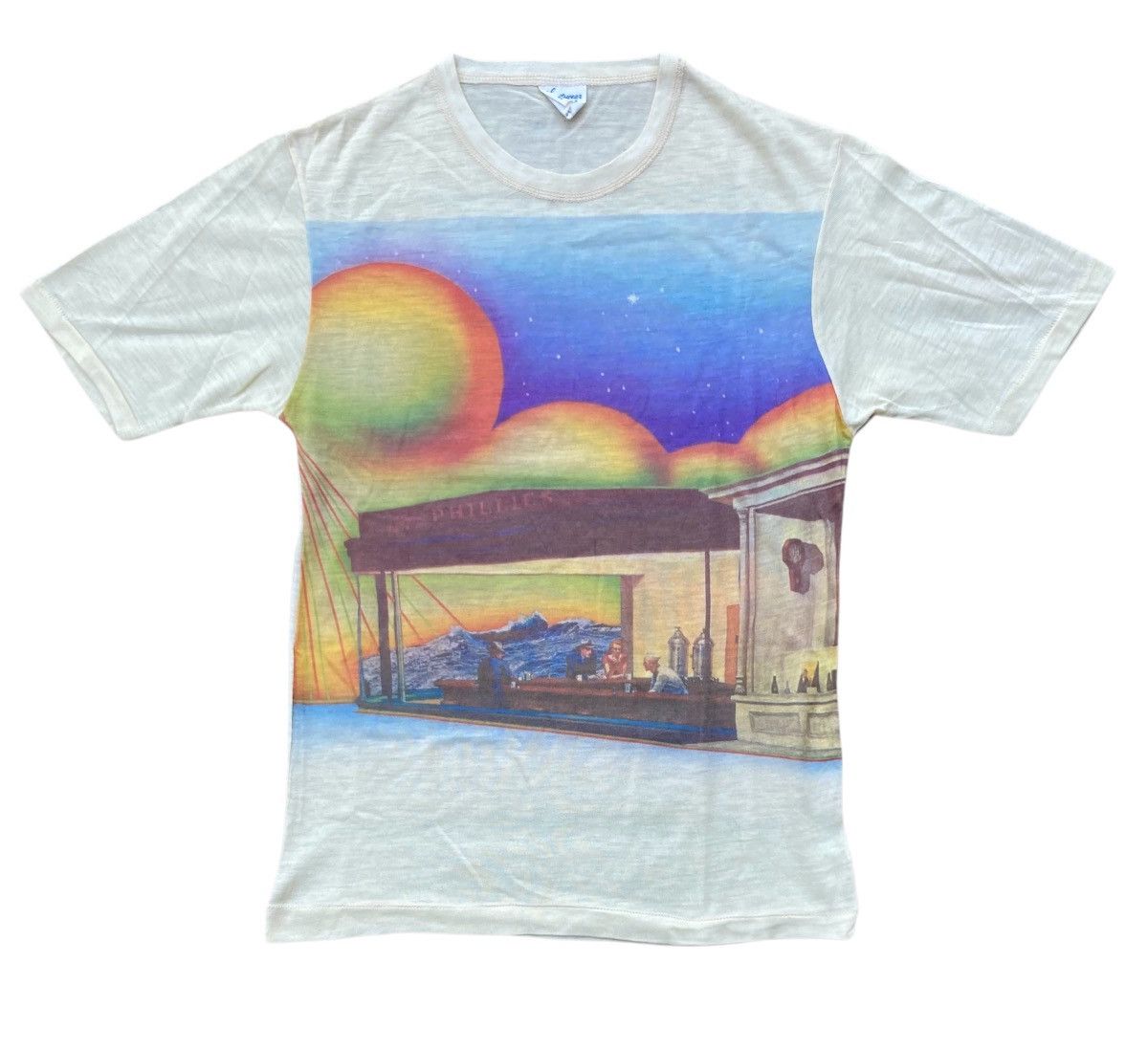 Vintage Vintage 70s 'Nighthawks' by Edward Hopper Painting T shirt Size US S / EU 44-46 / 1 - 1 Thumbnail