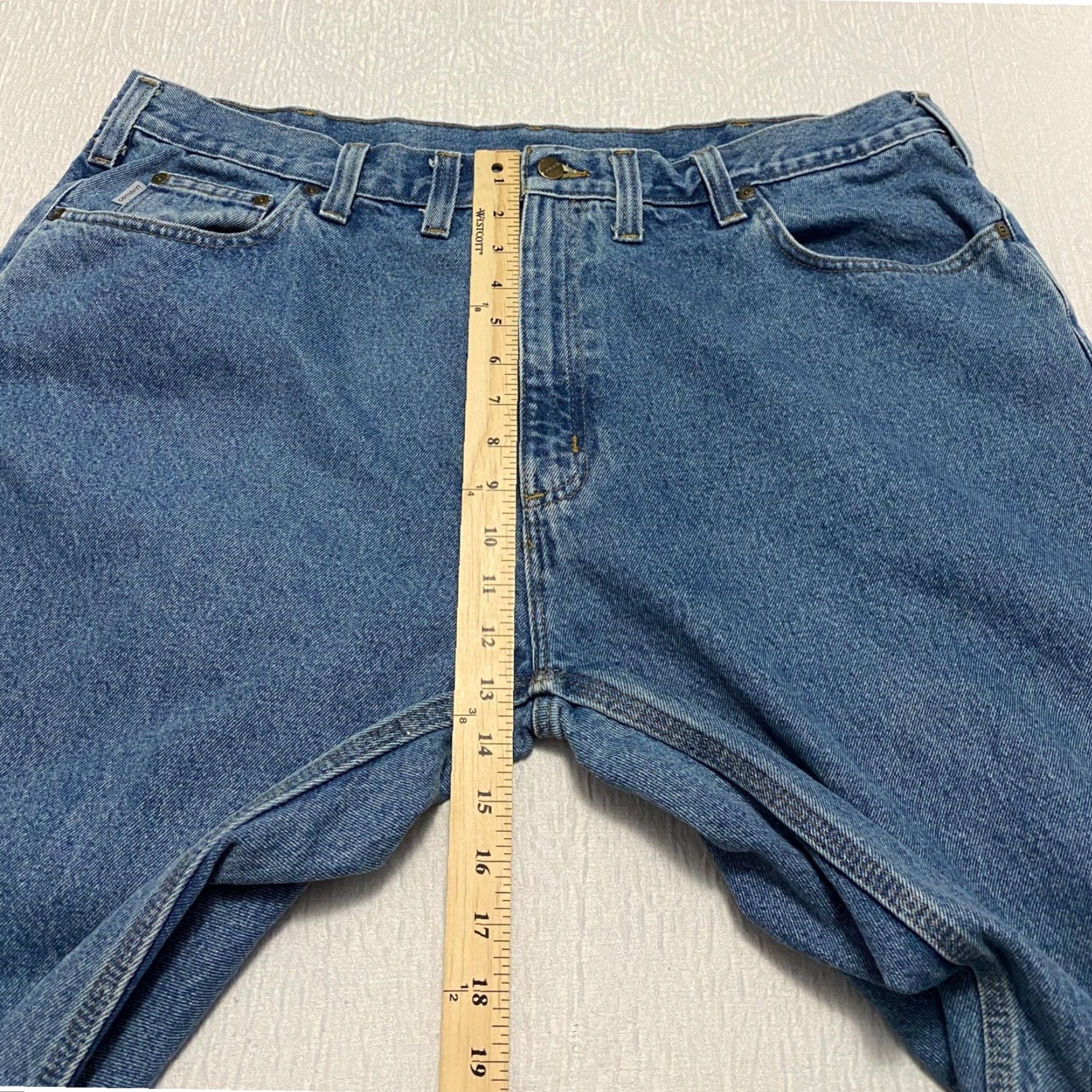 Carhartt Carhartt Jeans B460 LVB Relaxed Fit Mens 44x32 Blue Straight Denim Cotton Pockets Button Zip Size US 44 / EU 60 - 7 Thumbnail