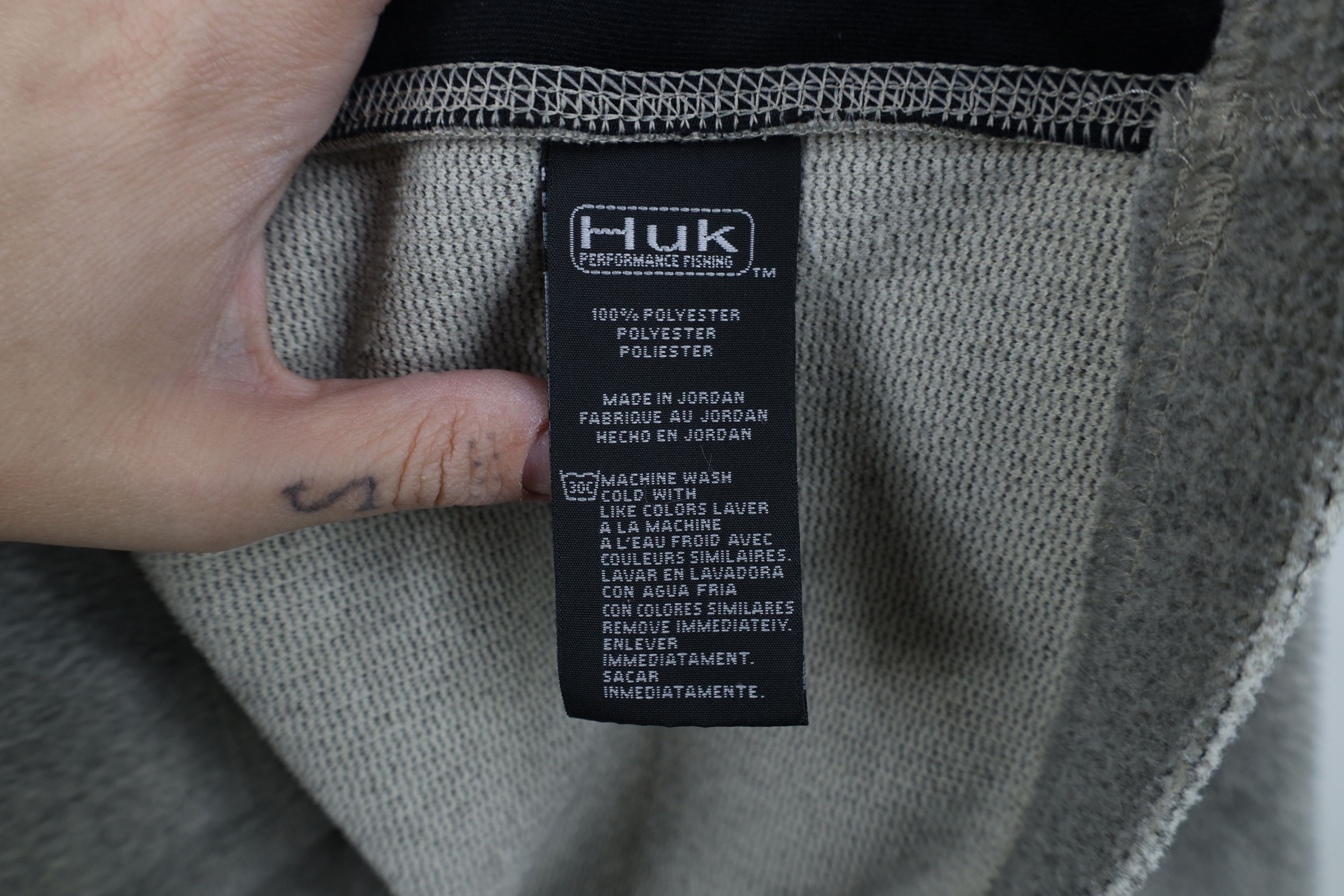 Vintage Huk Fishing Spell Snap Button Fleece Pullover Sweater Beige Size US L / EU 52-54 / 3 - 10 Thumbnail
