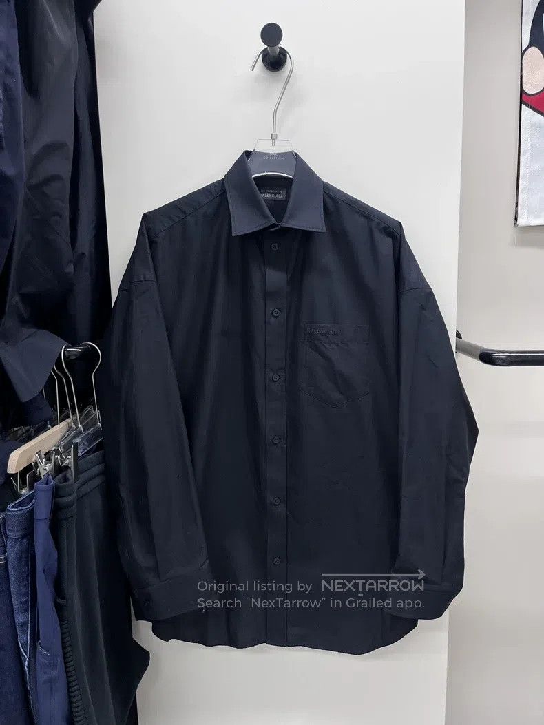 Balenciaga size 38 Collar polo shirt jacket black
