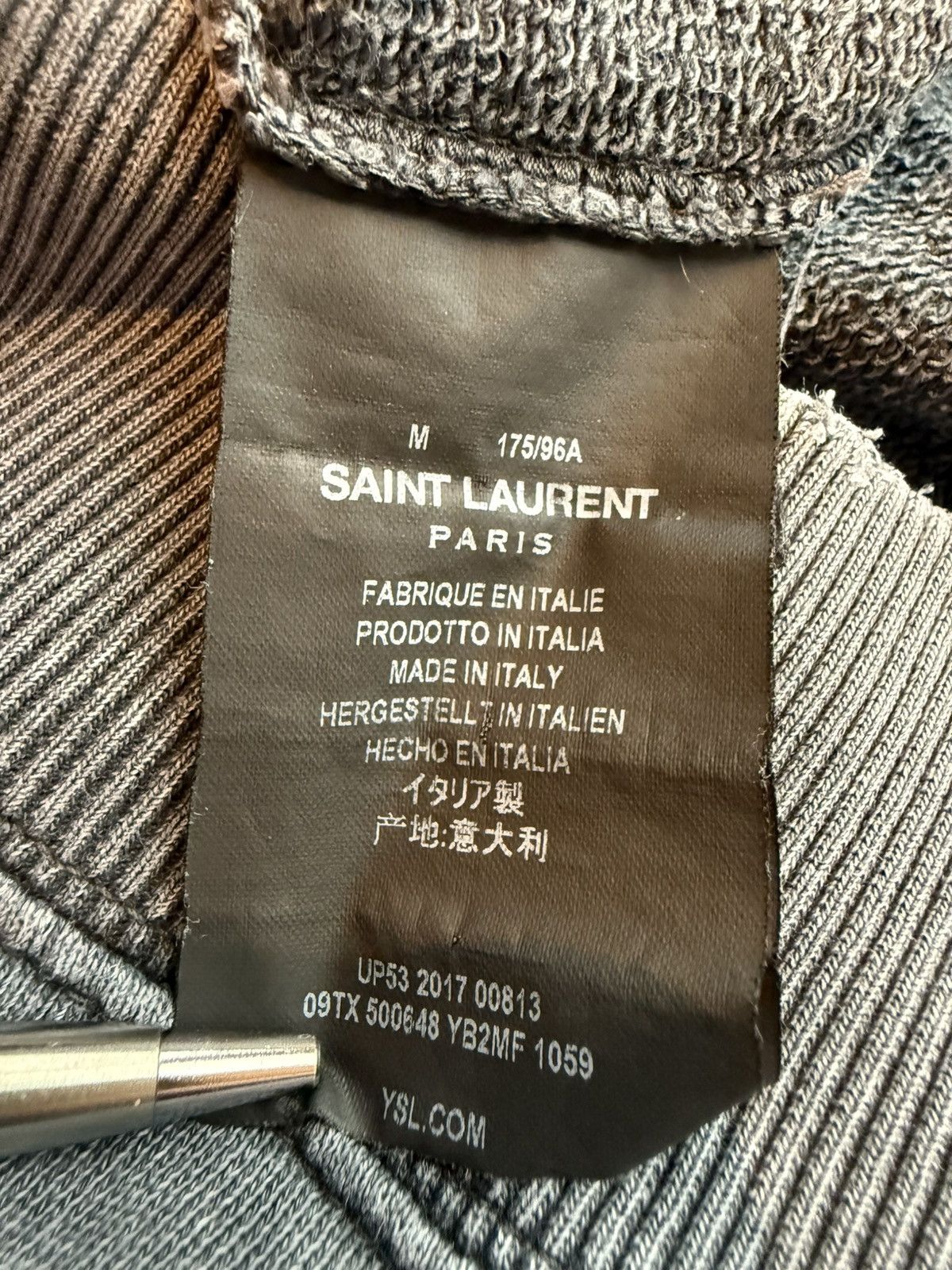 Saint Laurent Paris $890 Saint Laurent acid wash grey Rive Gauche logo hoodie M Size US M / EU 48-50 / 2 - 25 Thumbnail