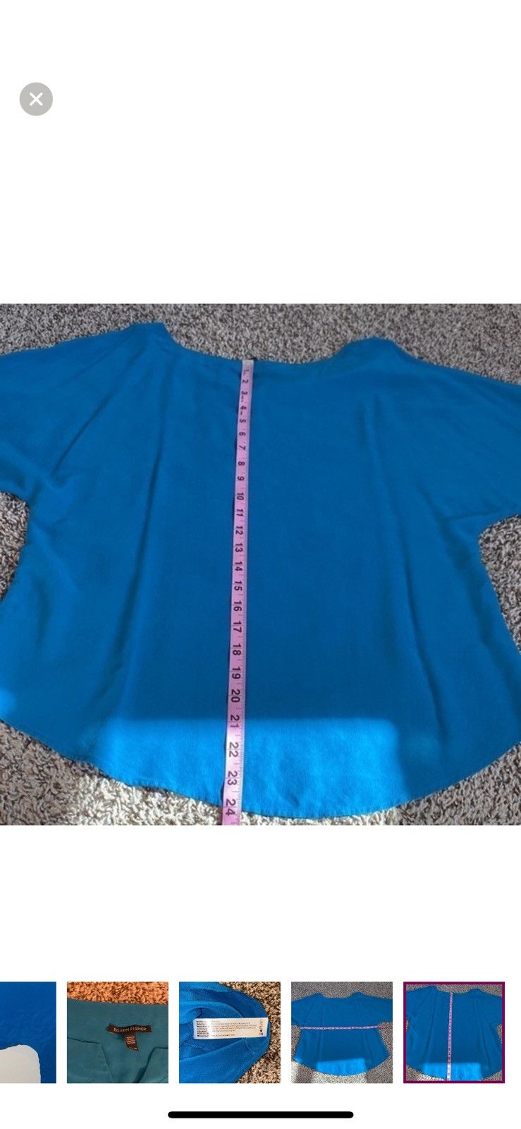Eileen Fisher Eileen fisher XS teal silk blouse Size XS / US 0-2 / IT 36-38 - 7 Thumbnail