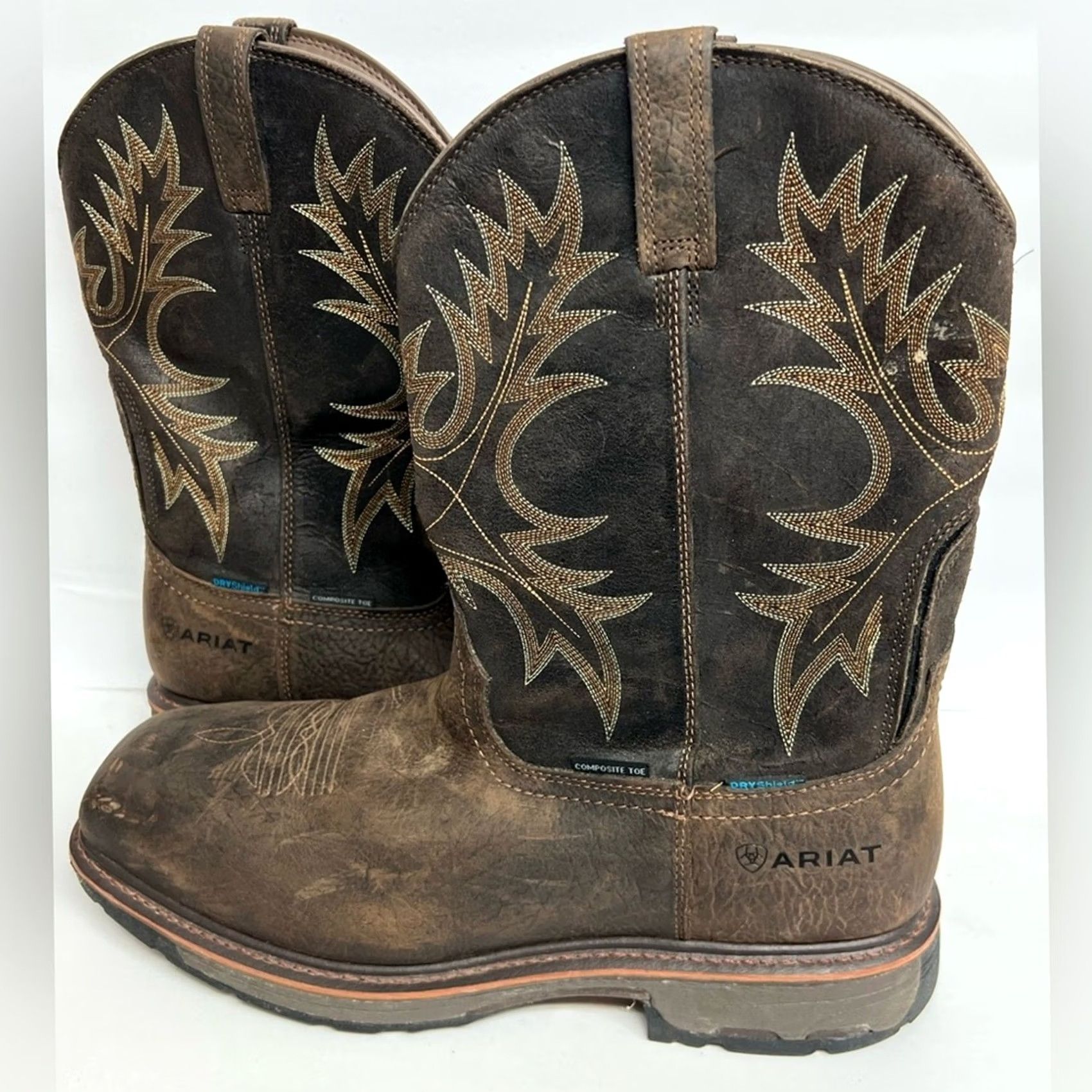 Ariat Ariat Men's WorkHog Wide Square Waterproof Composite Toe Work Boots SIZE 14D EUC Shirt? Size US 14 / EU 47 - 6 Thumbnail