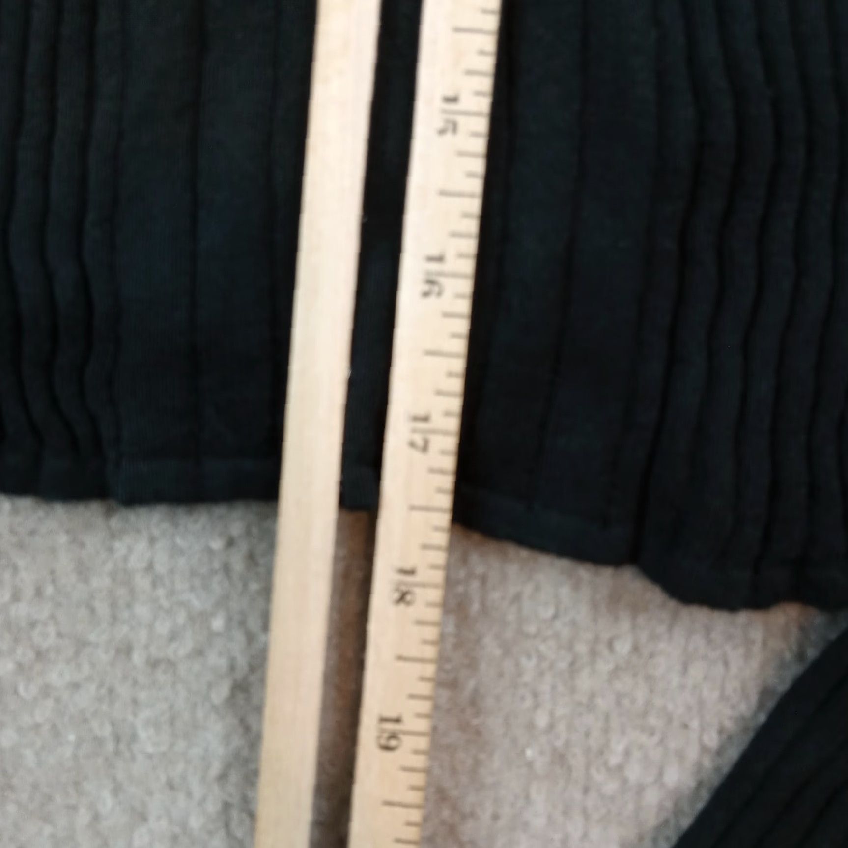 Calvin Klein Calvin Klein Top Womens Large Black Ribbed Long Sleeve Stretch V-Neck Casual Shirt Size M / US 6-8 / IT 42-44 - 3 Thumbnail