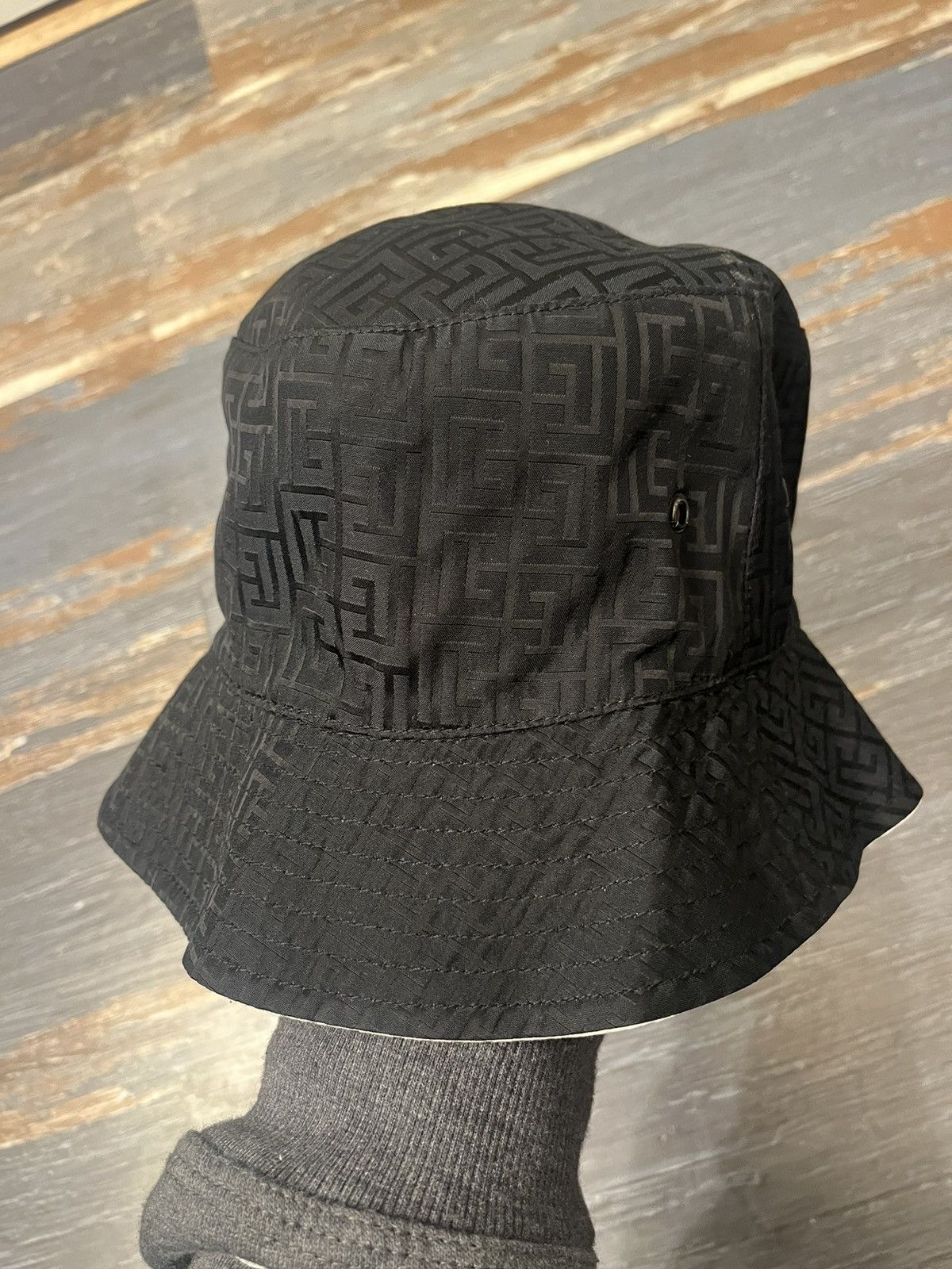 image of Balmain Reversible Bucket Hat in Black, Men's