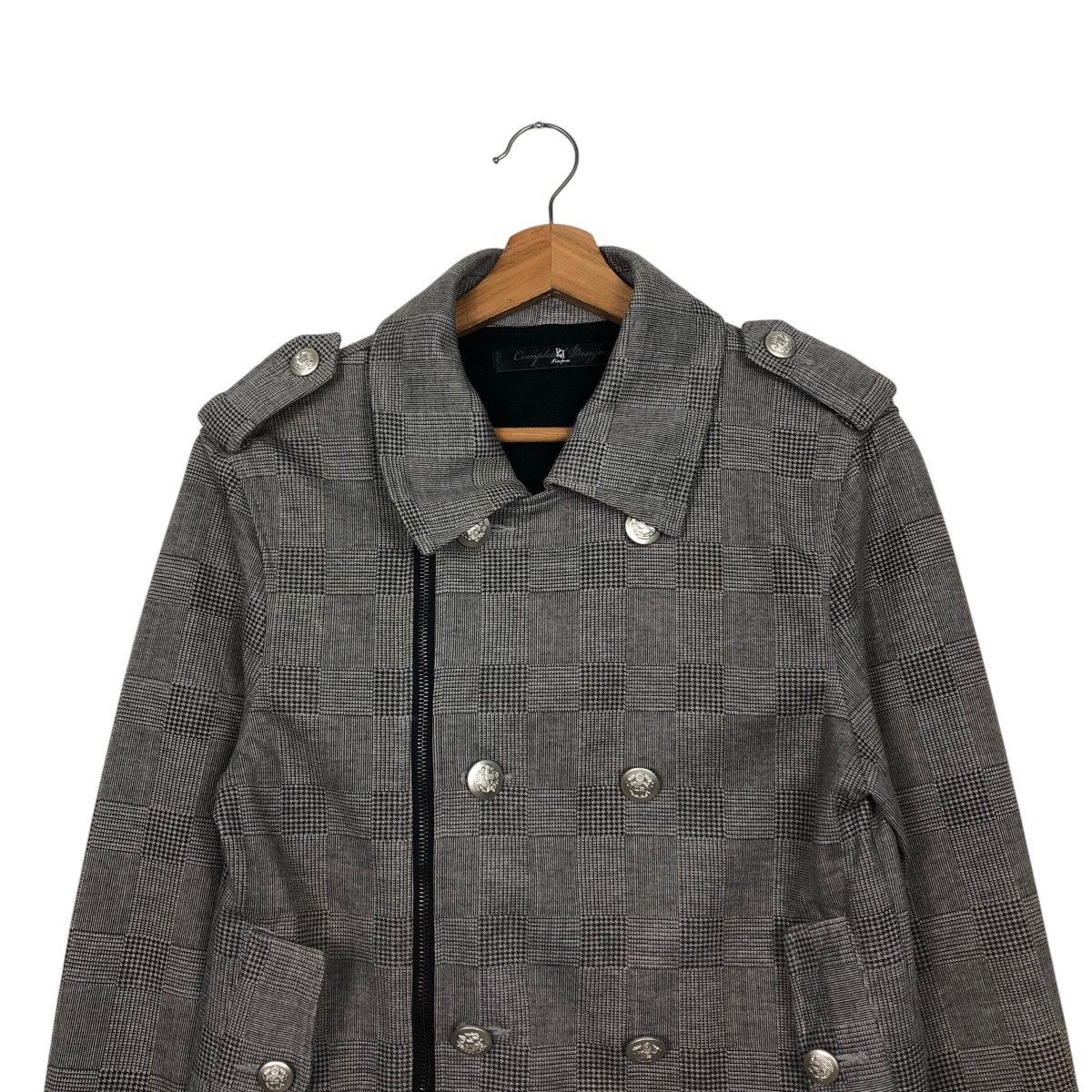 Japanese Brand 📌Cropped Biker Jacket Double Collar Pincponc Size US M / EU 48-50 / 2 - 6 Thumbnail