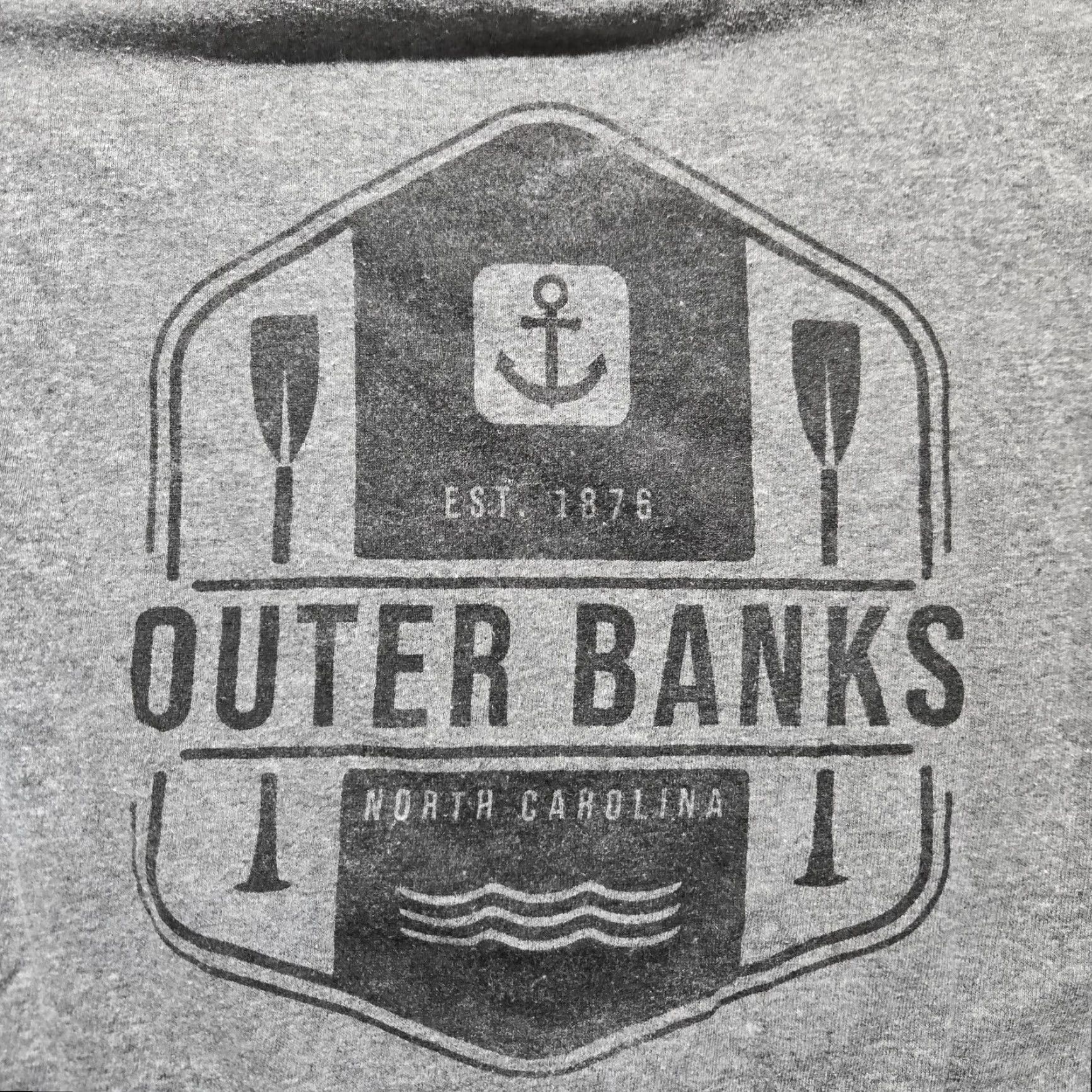 Gildan Gildan OBX Shirt Mens S Gray Short Sleeve Outer Banks T Shirt Small Size S T-Shirt Size US S / EU 44-46 / 1 - 2 Thumbnail