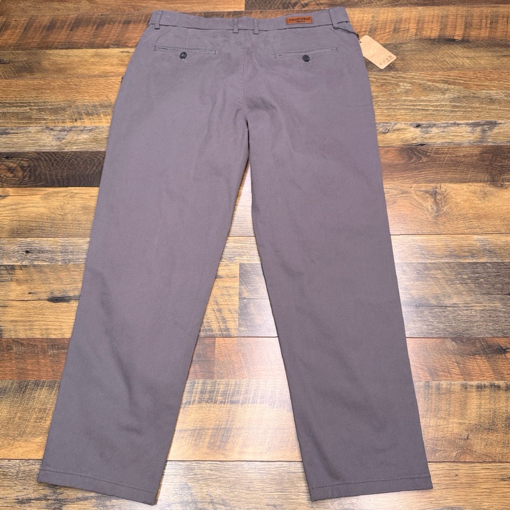 Vintage Plaid & Plain Slim Fit Pants Mens 34x28 Gray Mid Rise Stretch New Size US 34 / EU 50 - 3 Thumbnail