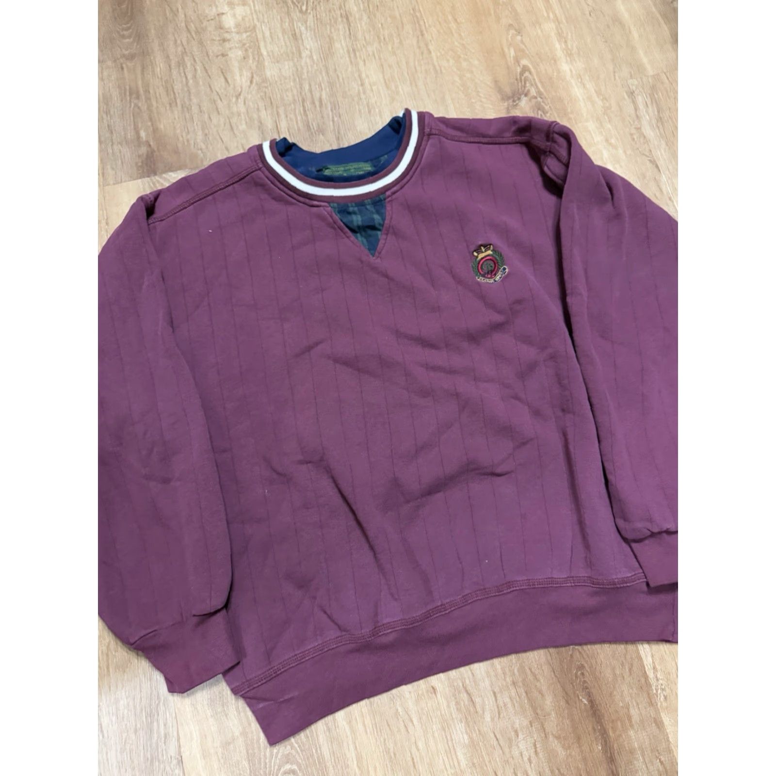 Croft & Barrow VINTAGE Croft & Barrow Sweatshirt Round Neck Medium Classic Sport Maroon Red Size US M / EU 48-50 / 2 - 4 Thumbnail