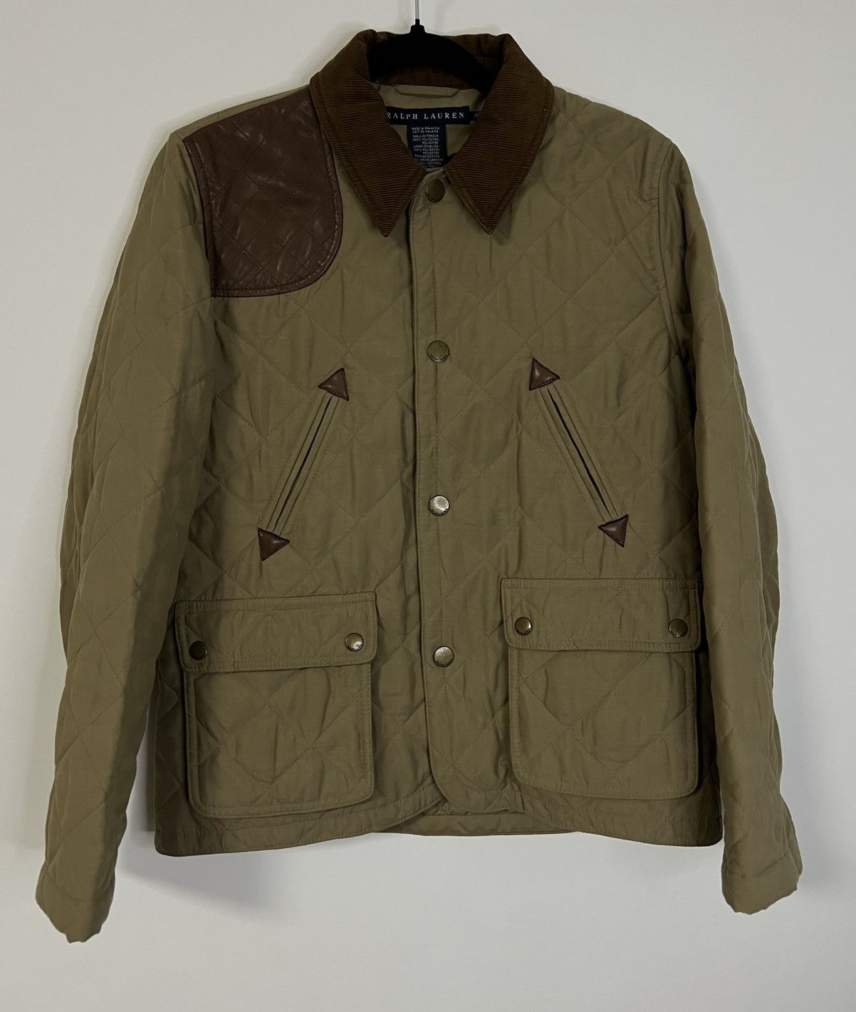 Quilted ralph lauren jacket brown beige s