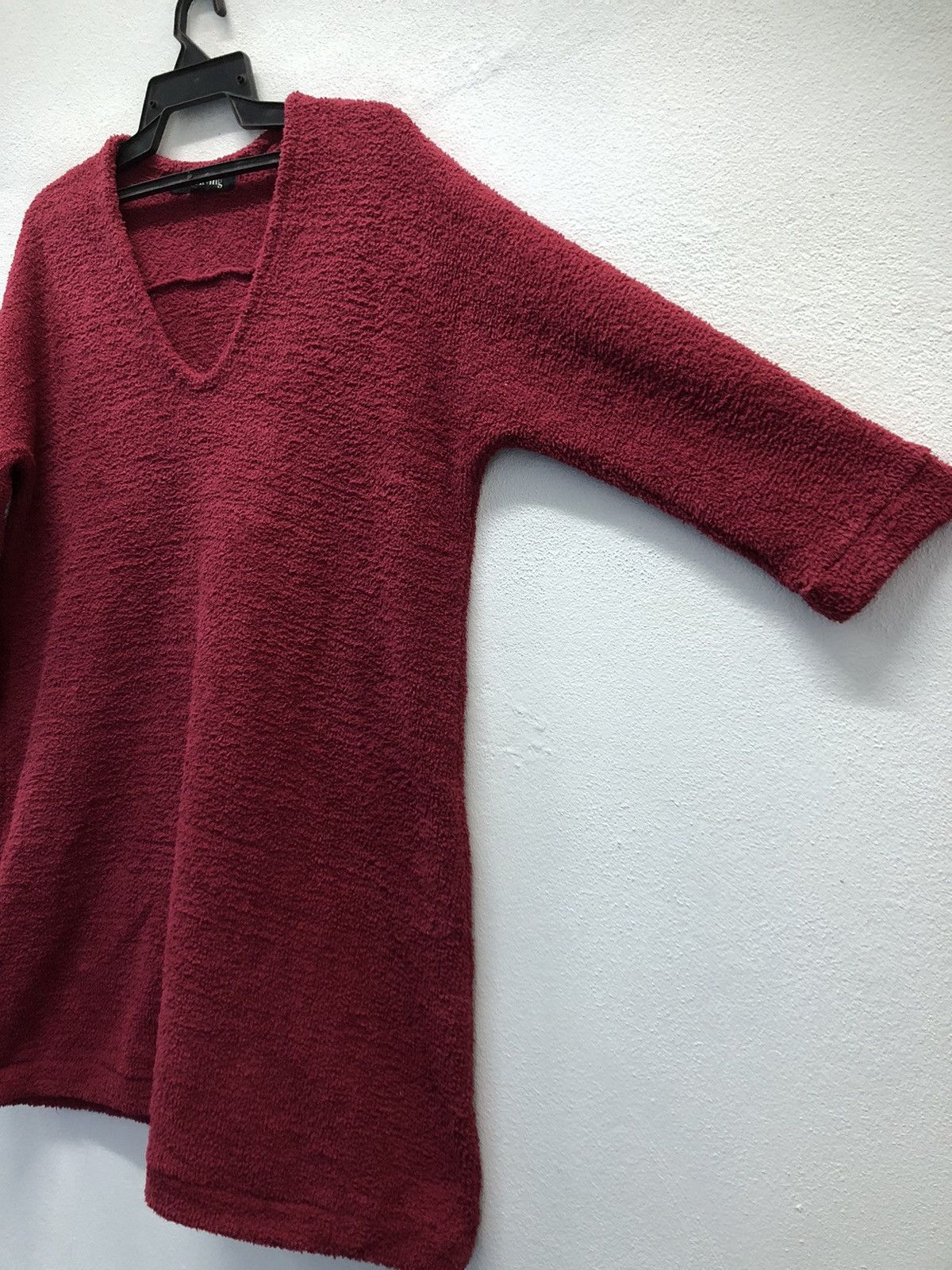 Japanese Brand × Y's × Yohji Yamamoto Yohji Y's for Living Burgundy Textured Lounge Dress Size US XL / EU 56 / 4 - 4 Thumbnail