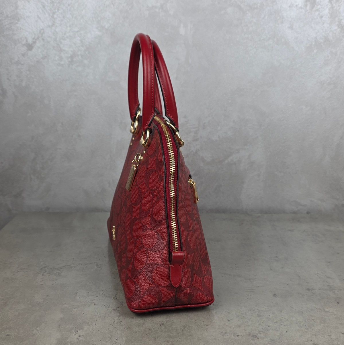 Coach Coach 2558 Katy Satchel In Signature Canvas Red Hand Bag Size ONE SIZE - 4 Thumbnail