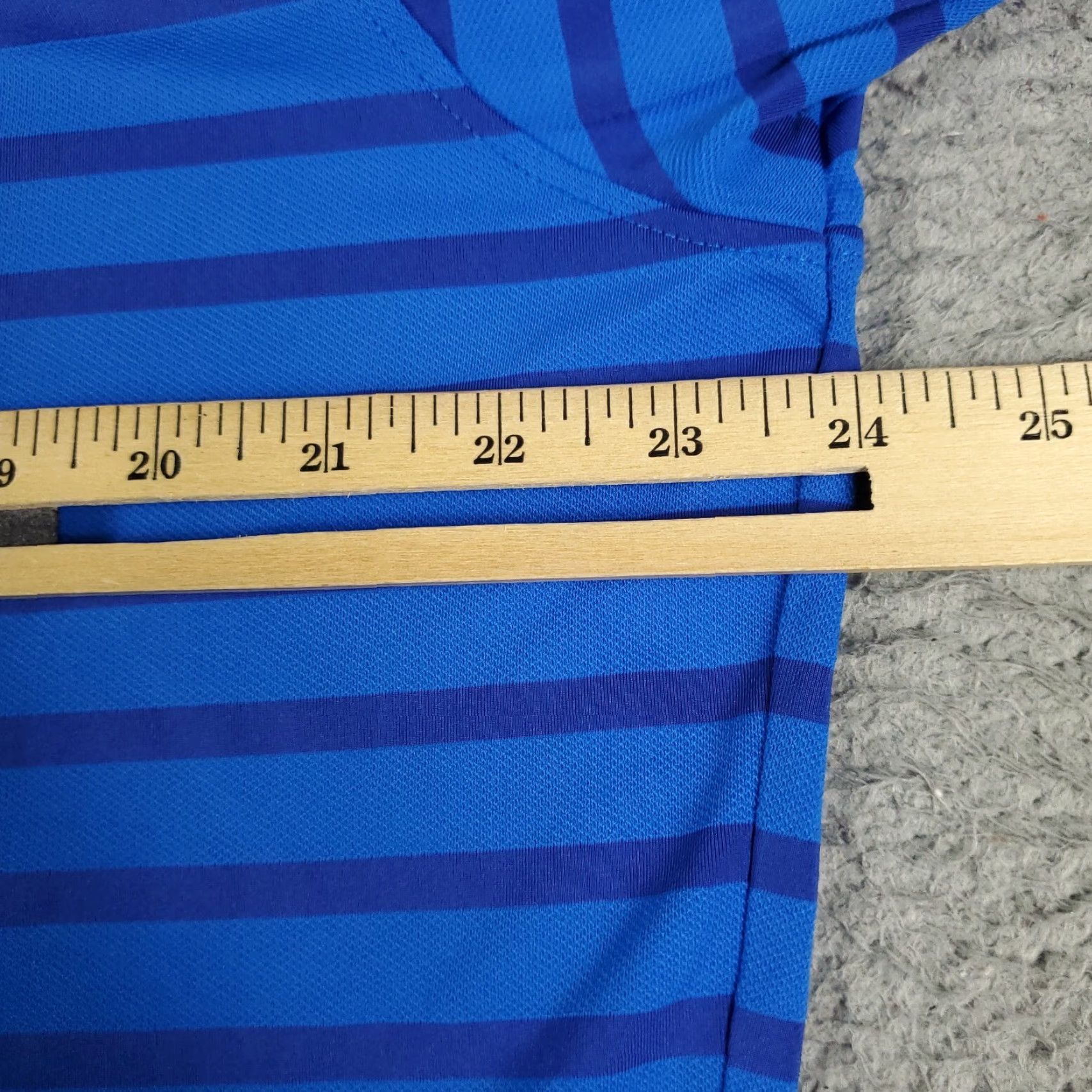 G/FORE G/FORE Polo Shirt Mens L Blue Striped Shirt Polo Short Sleeve Distressed Logo Back Peeling Vintage: No Size US L / EU 52-54 / 3 - 5 Thumbnail