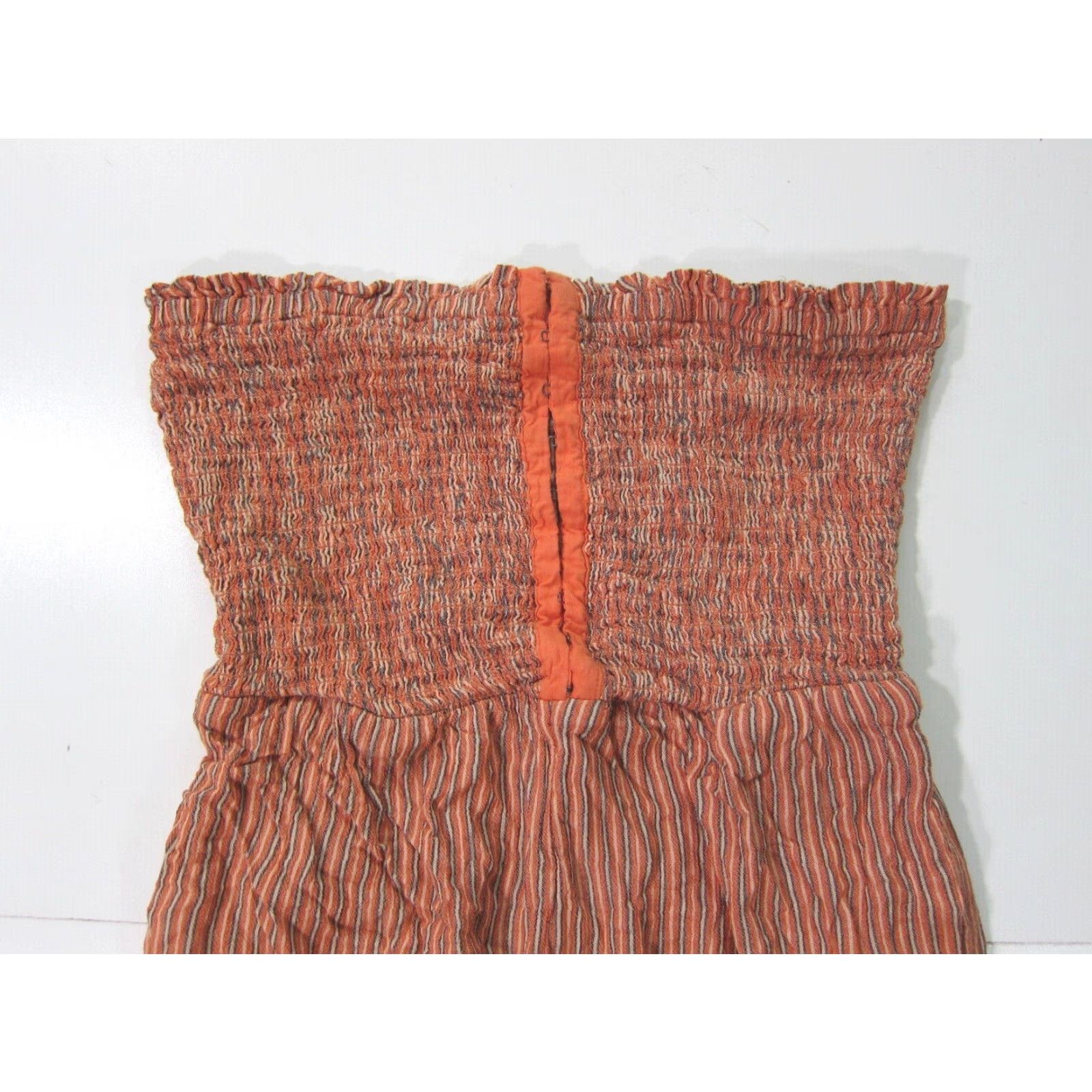 Vintage VINTAGE Aeropostale 100% Rayon Orange Stripe Strapless Pocket Romper Jumper Women Small Size S / US 4 / IT 40 - 4 Thumbnail