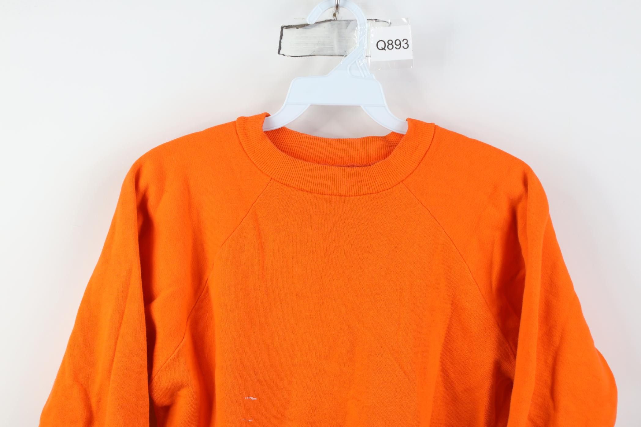 Vintage Vintage 70s Streetwear Blank Crewneck Sweatshirt Orange Size S / US 4 / IT 40 - 2 Thumbnail
