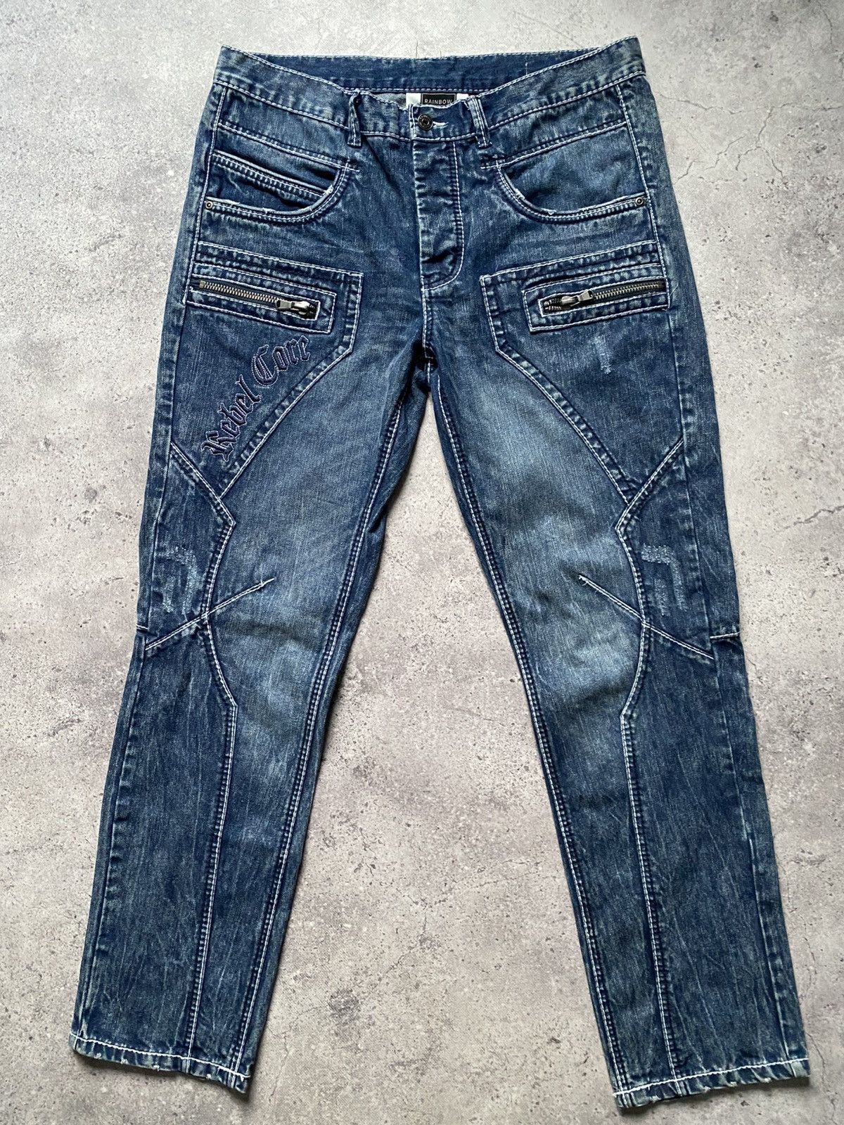 Japanese Brand Vintage Rainbow Denim Jeans Pants True Religion Style Y2K Size US 38 / EU 54 - 1 Thumbnail