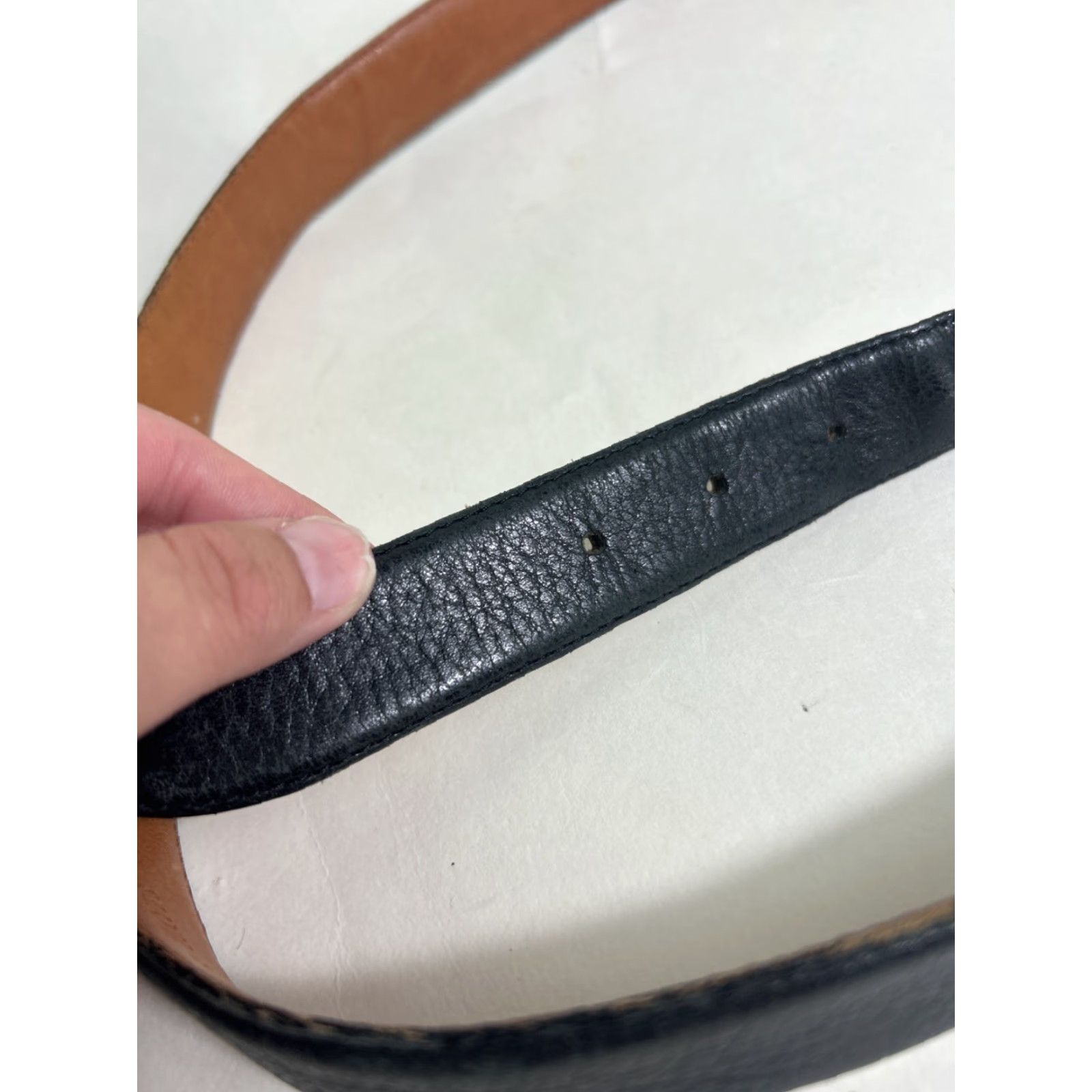 Vintage Christopher Hayes Black Genuine Leather Dress Belt Men 42 Buckle Adjustable True Black Dress Belt Size 42 - 4 Thumbnail