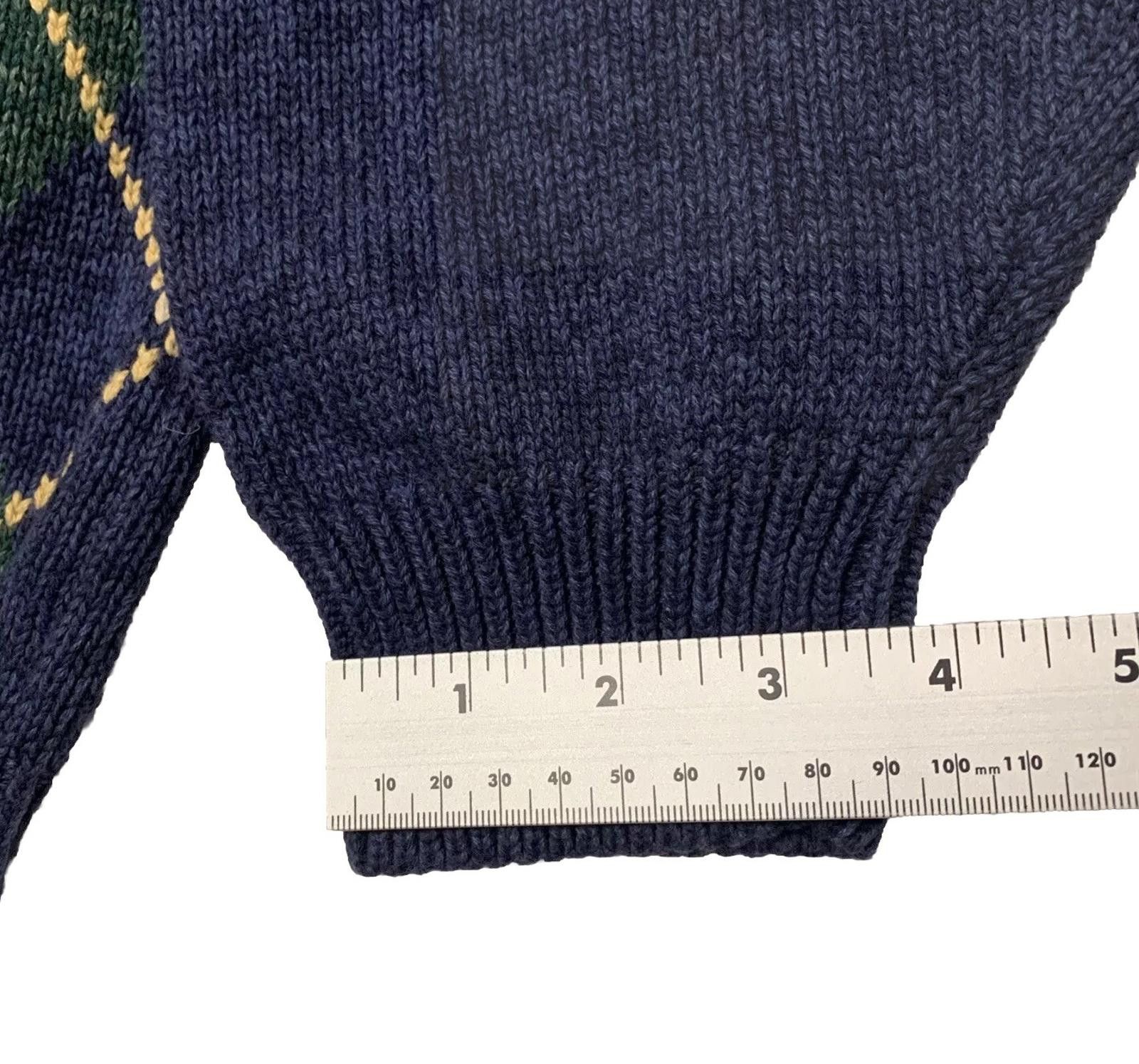 Izod Izod Men's XL Blue Green Argyle Knit Sweater Crew Neck Size US XL / EU 56 / 4 - 6 Thumbnail