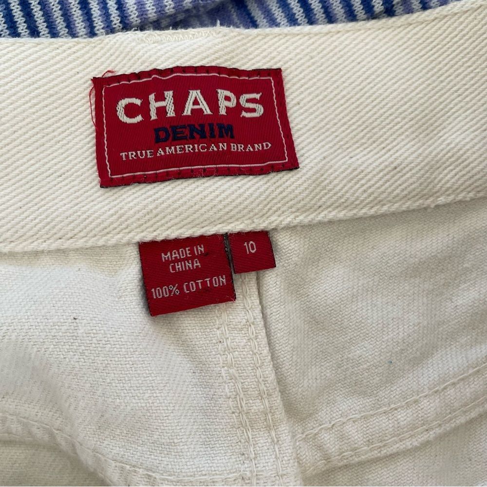 Chaps Chaps Ivory Cream Straight Leg Ankle Jeans Beaded Pocket 10 Size 32" / US 10 / IT 46 - 8 Thumbnail