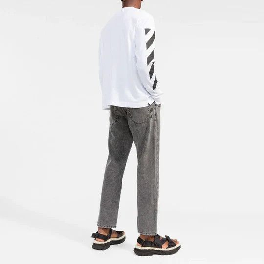 Off-White o1rshd DUP Diag Helvetica Skate L/S Tee in White Size US XXL / EU 58 / 5 - 3 Thumbnail