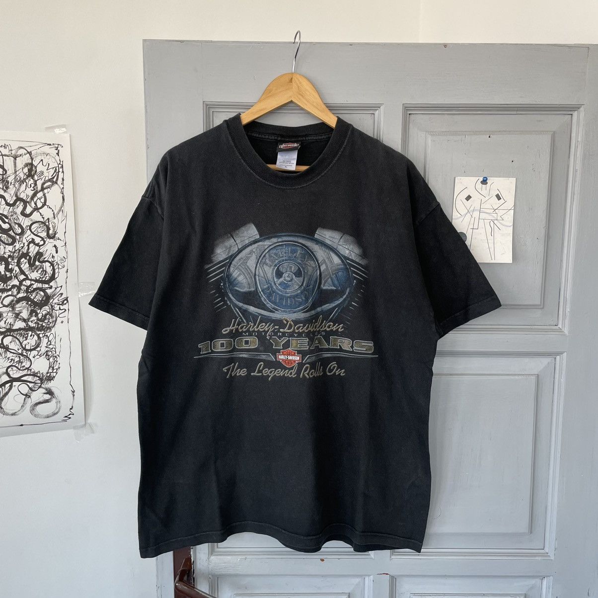 Harley Davidson × Vintage Vintage 90’s Harley Davidson 100 Years T-shirt Size US XL / EU 56 / 4 - 1 Thumbnail