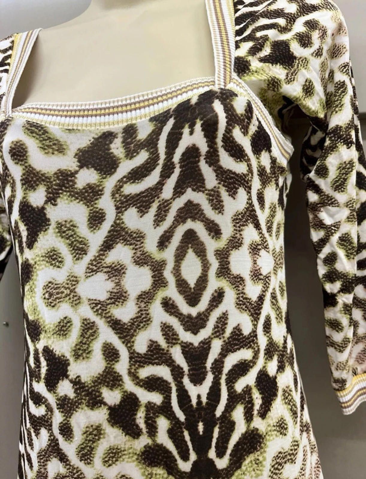 Just Cavalli Just Cavalli Leopard Animal Prin Jersey Flounce Midi Dress S Size S / US 4 / IT 40 - 5 Thumbnail