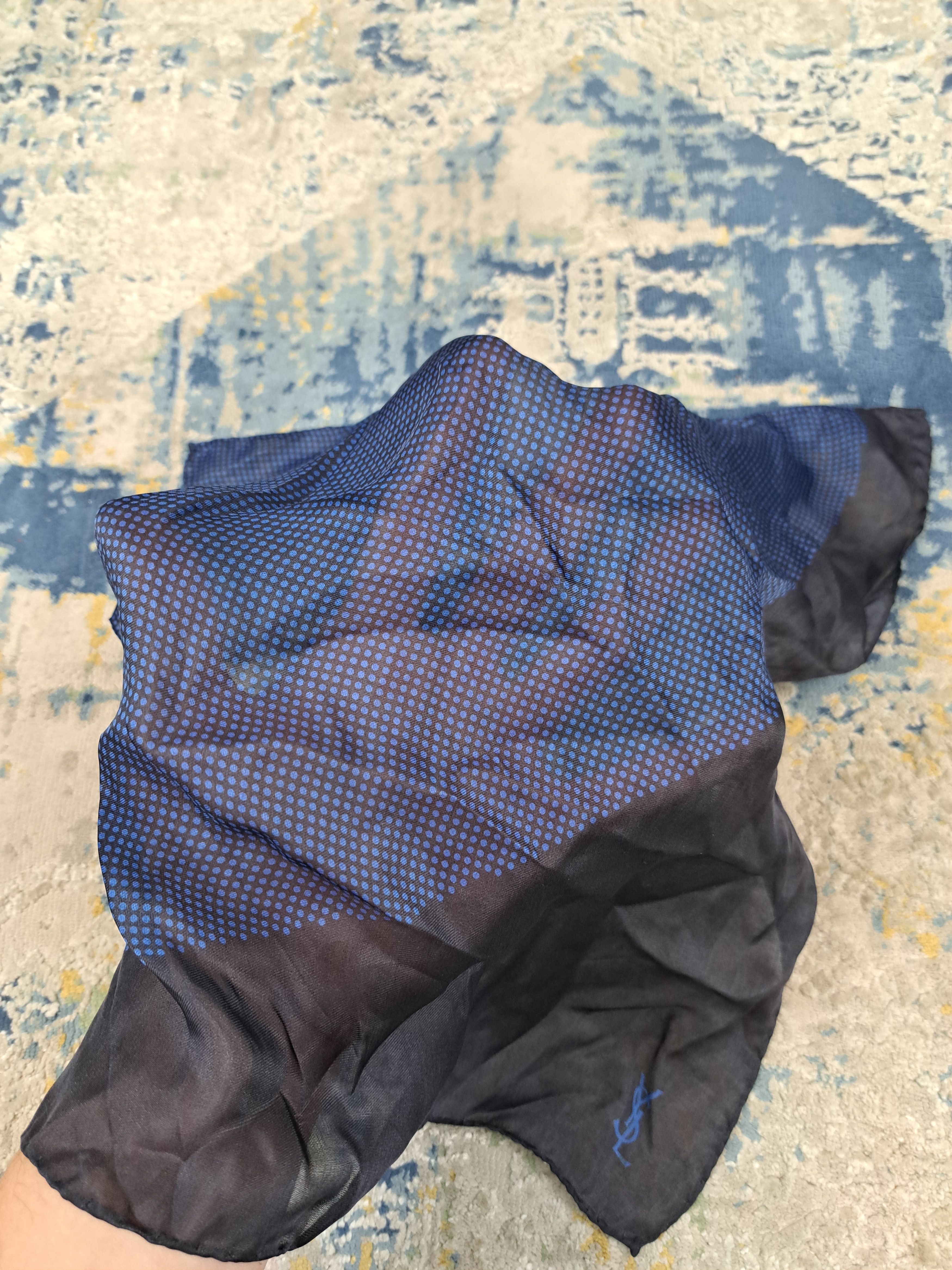 Yves Saint Laurent YSL Pocketsquare Neckerchief Handkerchief Old Money Luxury Size ONE SIZE - 3 Thumbnail