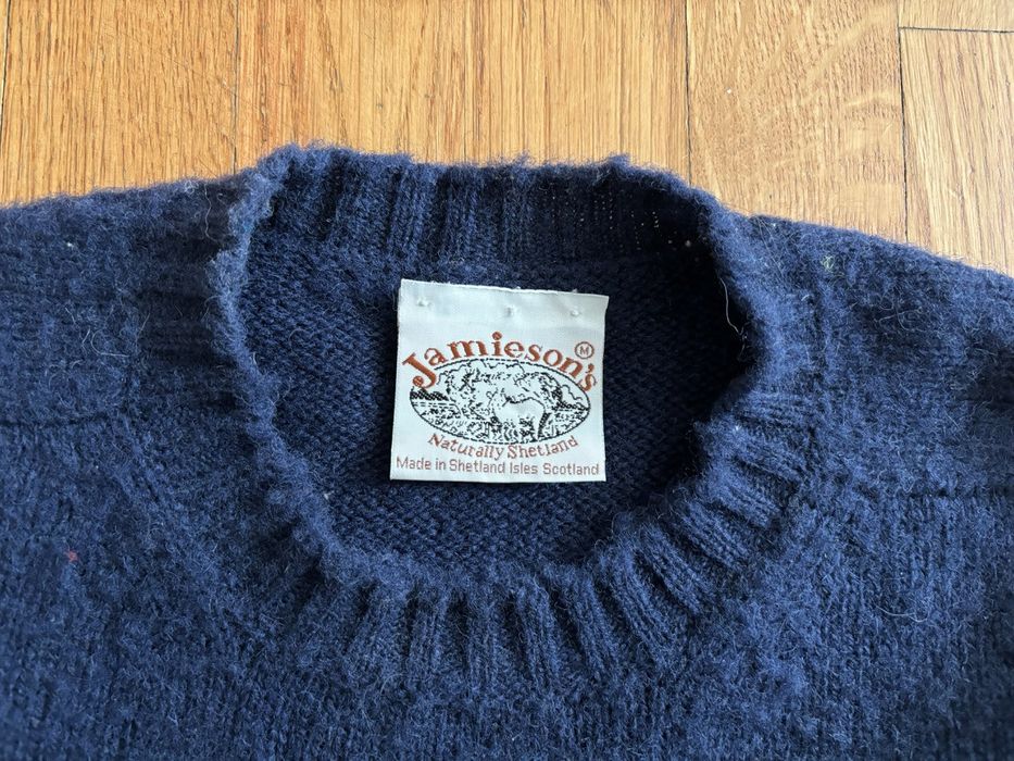 Jamiesons Of Shetland Shaggy Brushed Shetland Wool Crewneck Sweater ...