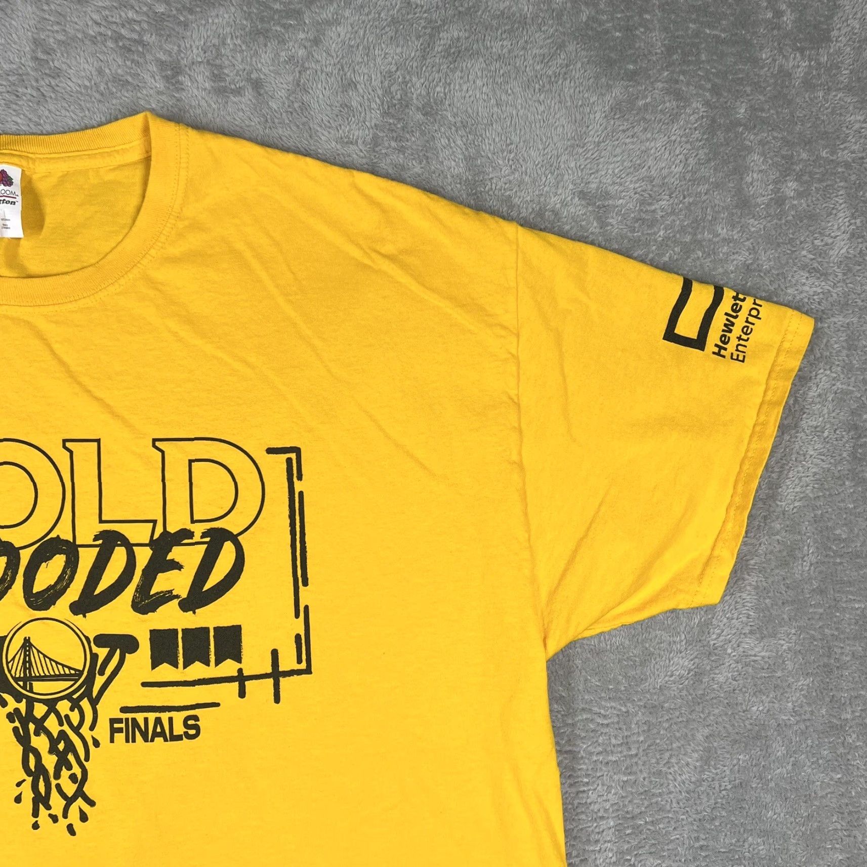 Fruit Of The Loom Golden State Warriors T-Shirt Unisex Adults XL Gold 2022 NBA Finals Short Sleeve Blooded HP Size US XL / EU 56 / 4 - 5 Thumbnail