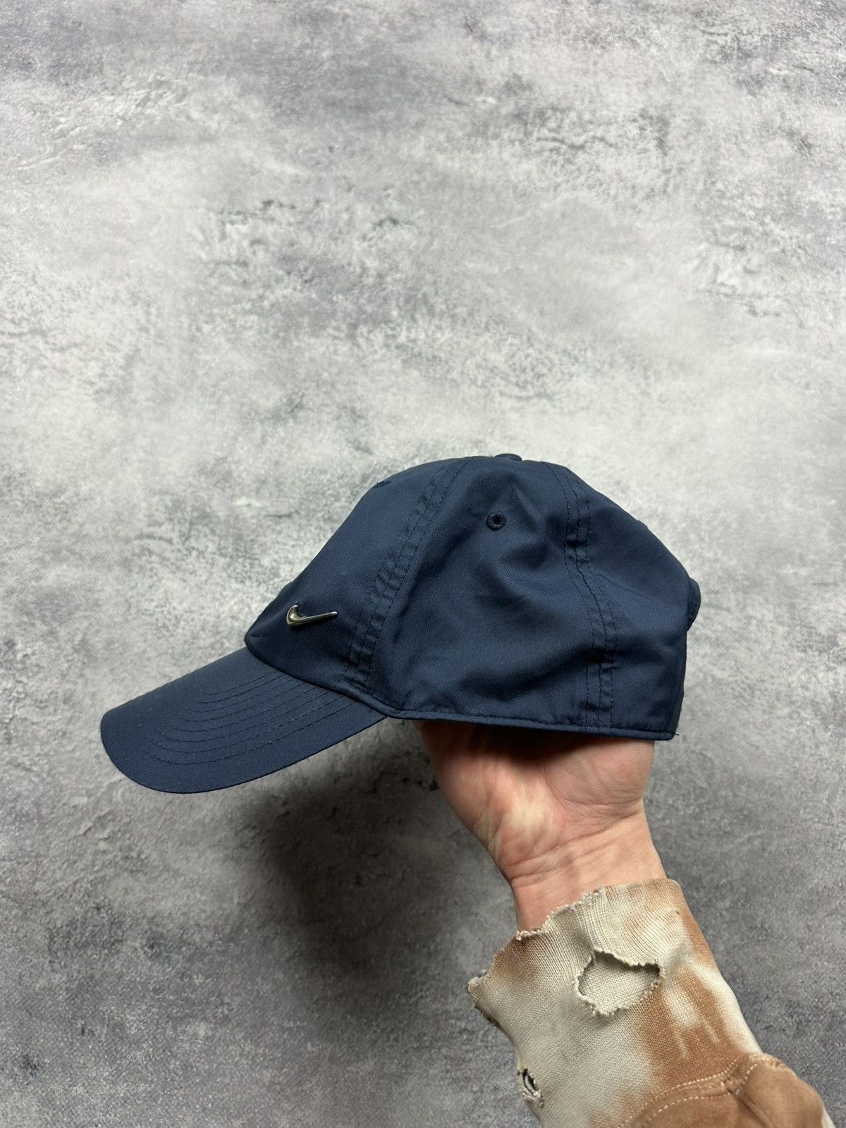 Nike Vintage Y2K Nike Metal Swoosh Baseball Cap Blue Drill Hat Size ONE SIZE - 3 Thumbnail