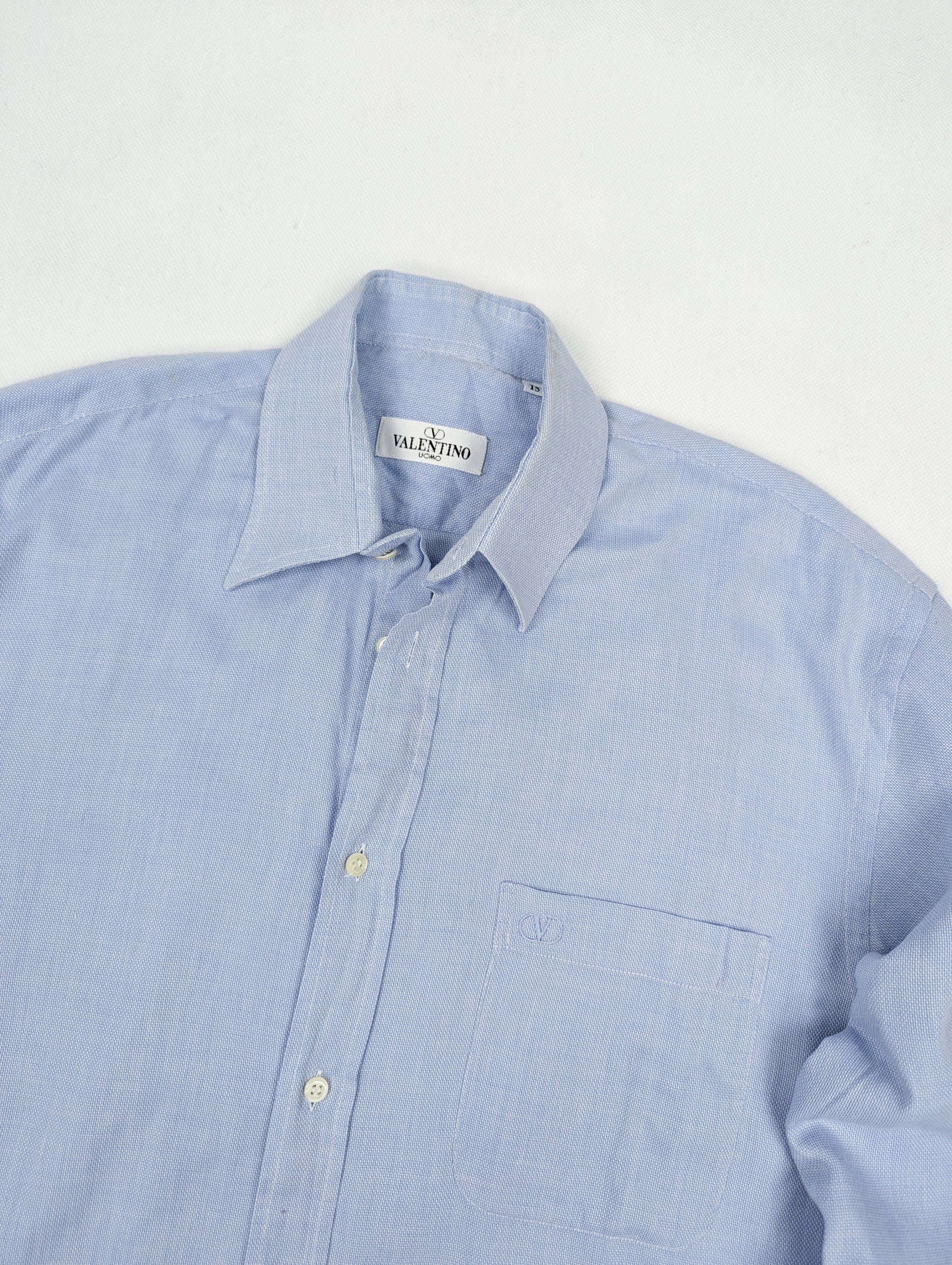 Valentino Valentino blue shirt 38/15 Size US M / EU 48-50 / 2 - 2 Thumbnail