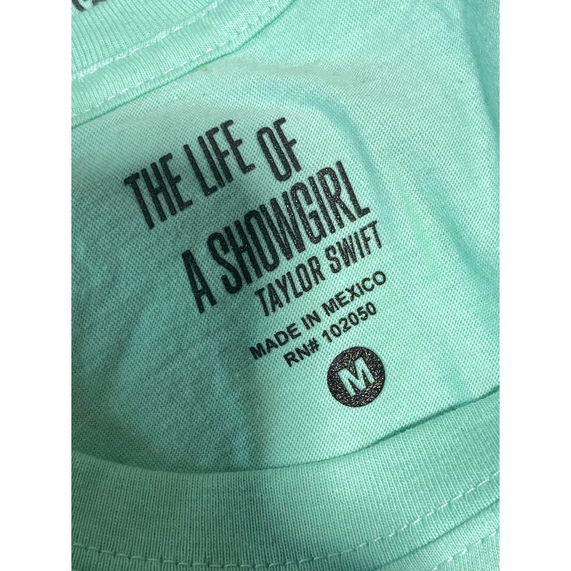 Band Tees NEW TAYLOR SWIFT THE LIFE OF A SHOWGIRL TEAL TEE MEDIUM Size M / US 6-8 / IT 42-44 - 3 Thumbnail
