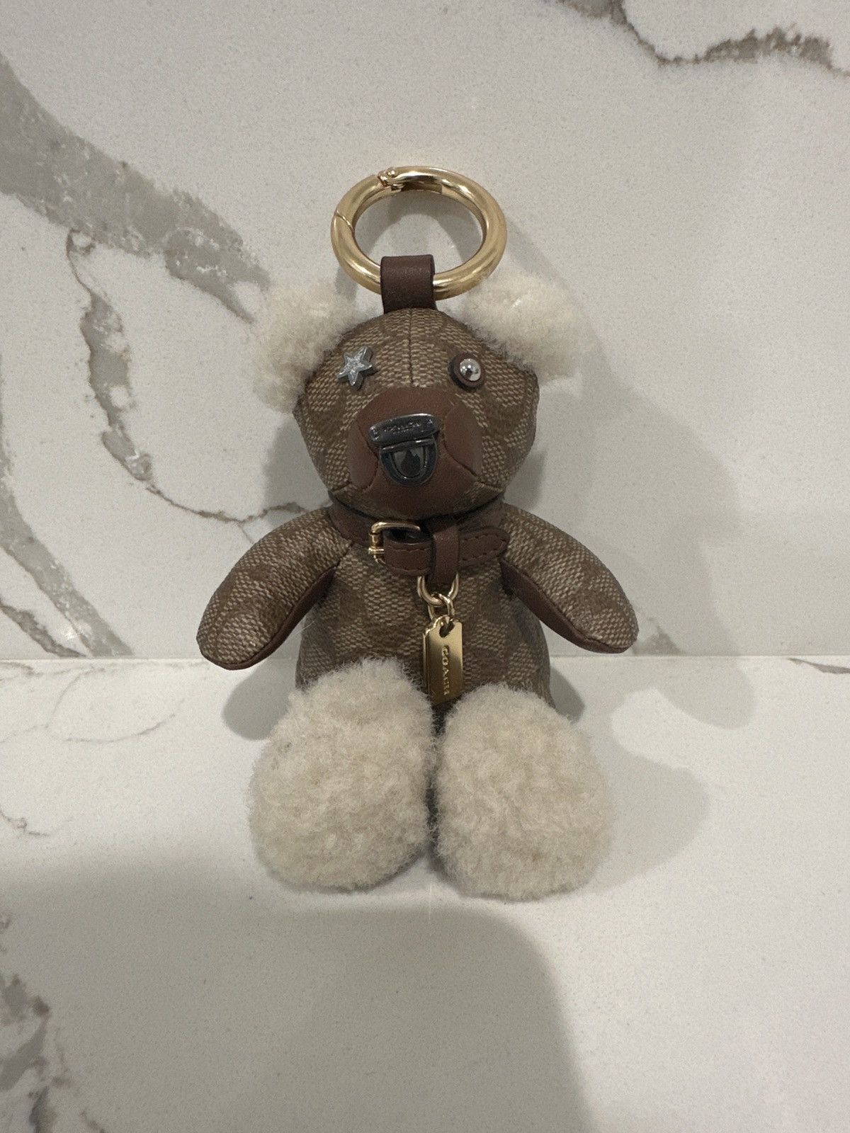 Coach teddy hot sale bear keychain