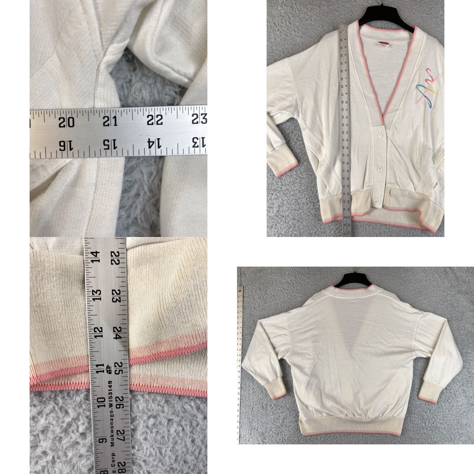 Vintage VINTAGE Tail Sweater 1980s Casual Women's Small White Long Sleeve Embroidered USA Size S / US 4 / IT 40 - 8 Thumbnail