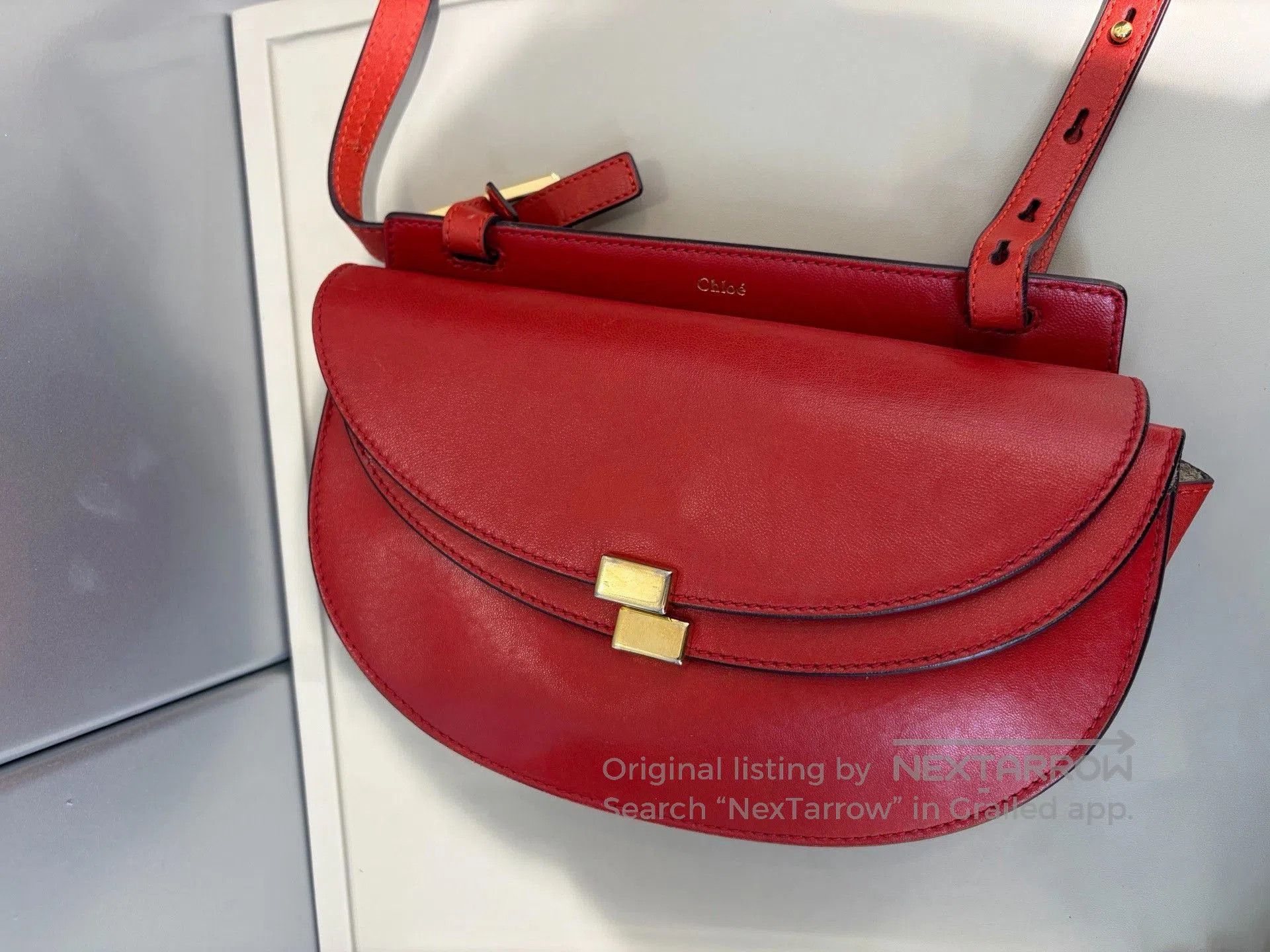 Chloe Chloe Red Leather Crescent Bag. Size ONE SIZE - 6 Thumbnail
