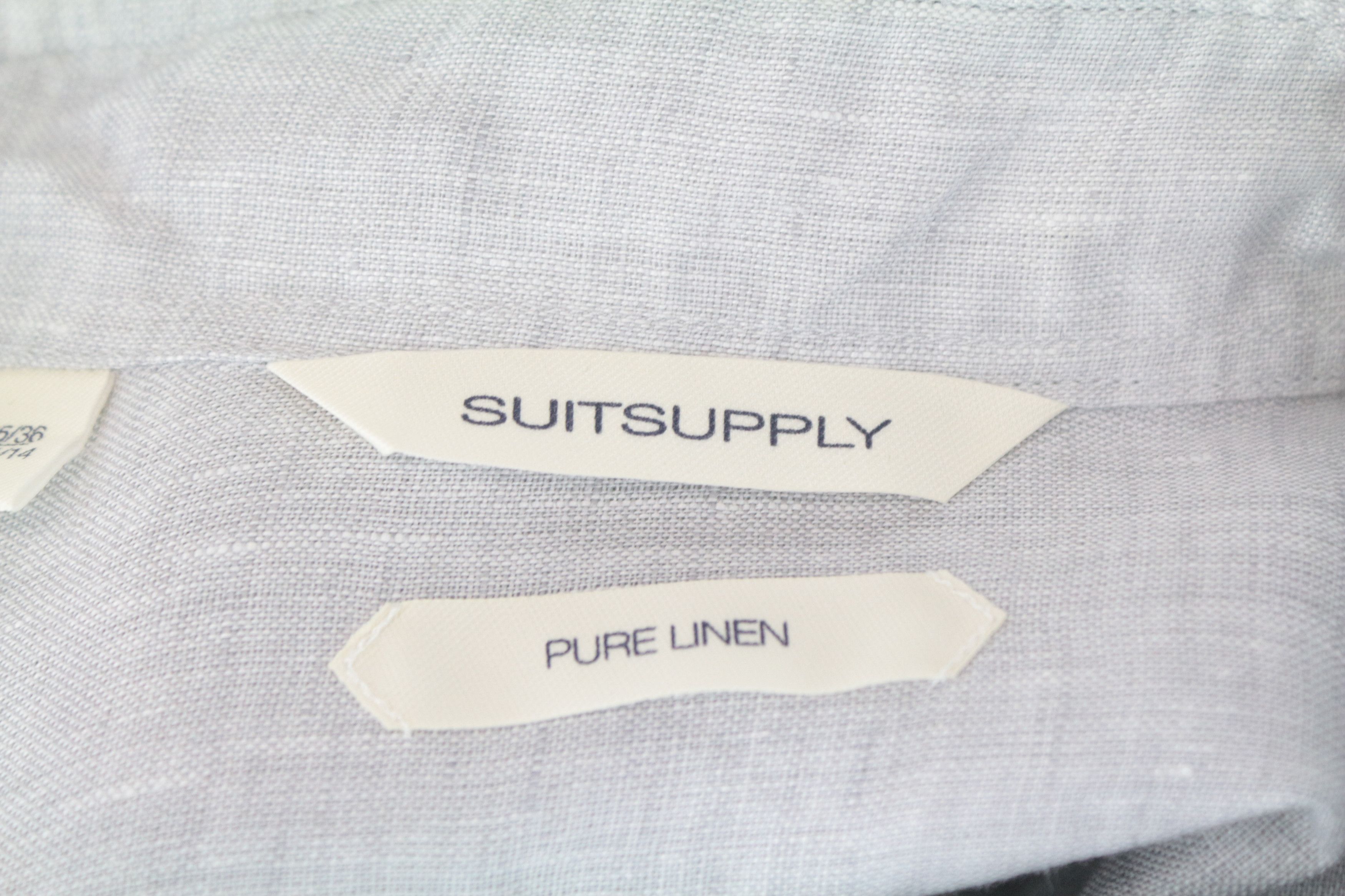 Suitsupply 35/13 1/2/36/14 Grey Linen Melange Shirt 67179 Size US S / EU 44-46 / 1 - 6 Thumbnail