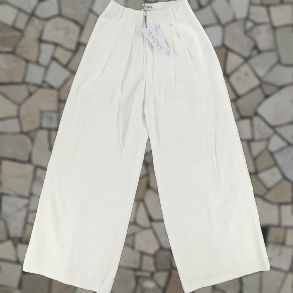 Vintage SNDYS Alexa Wide Leg Rayon Microfiber Chino Pants White Women's XS Shirt Size 26" / US 2 / IT 38 - 1 Thumbnail
