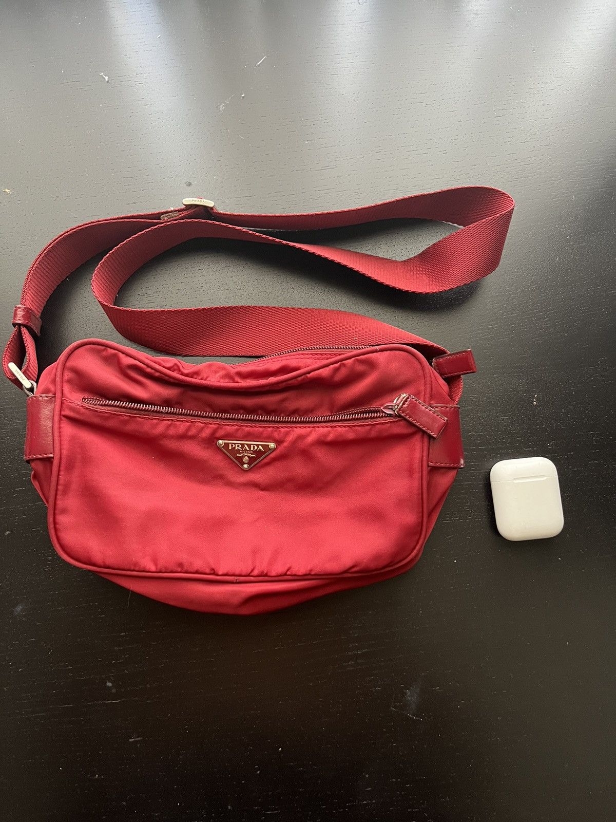 image of Vintage Red Prada Nylon Side Bag, Men's