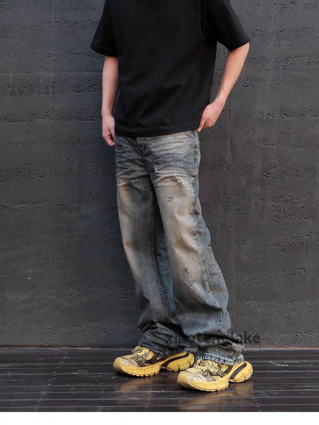 Jean × Vintage washed faded stain rusty punk grunge baggy jeans Size US 34 / EU 50 - 5 Thumbnail