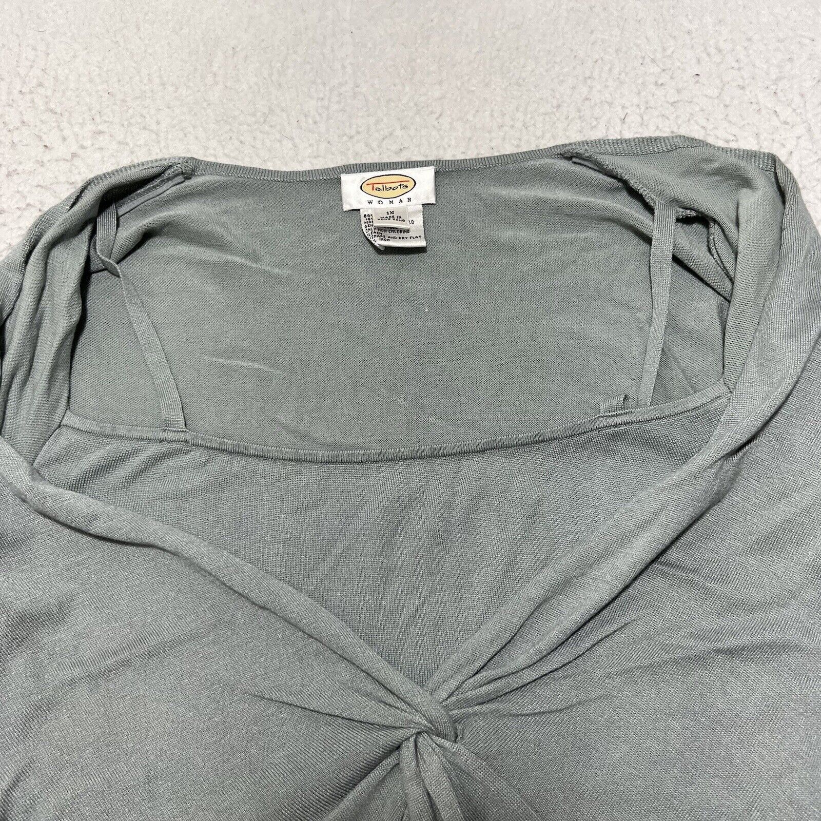 Other Talbots Long Sleeve Layered Wrap Sweater Tie Front Gray Size XL / US 12-14 / IT 48-50 - 10 Thumbnail