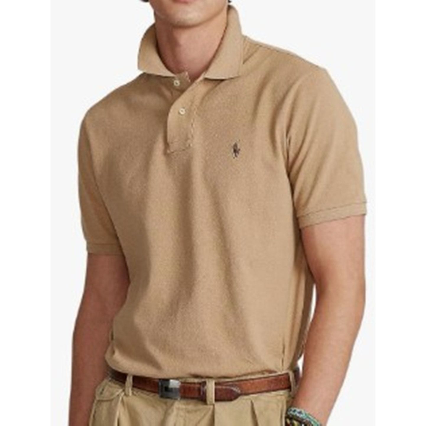 Polo Ralph Lauren POLO RALPH LAUREN Classic Fit Mesh Polo Shirt Luxury Tan 2XL Size US XXL / EU 58 / 5 - 1 Thumbnail