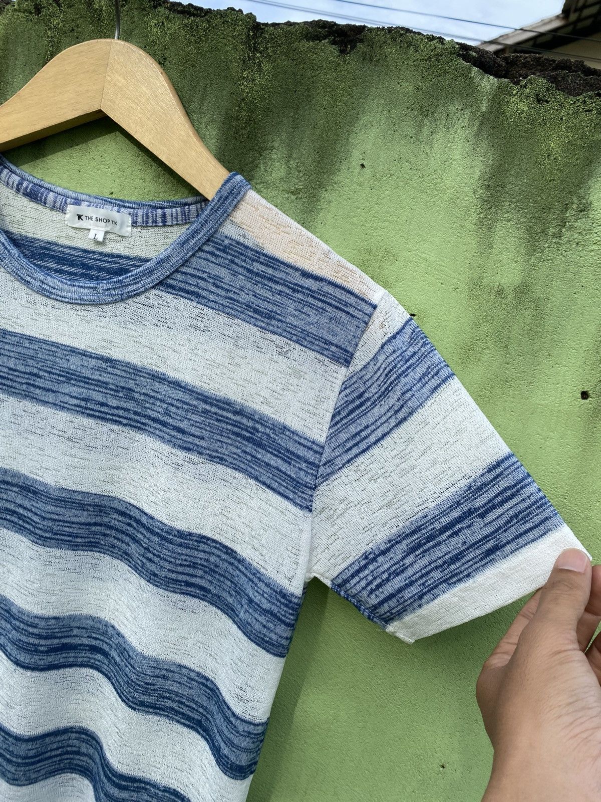 Takeo Kikuchi Takeo Kikuchi The Shop TK Blue White Stripe Knit Casual Tee Size US L / EU 52-54 / 3 - 4 Thumbnail