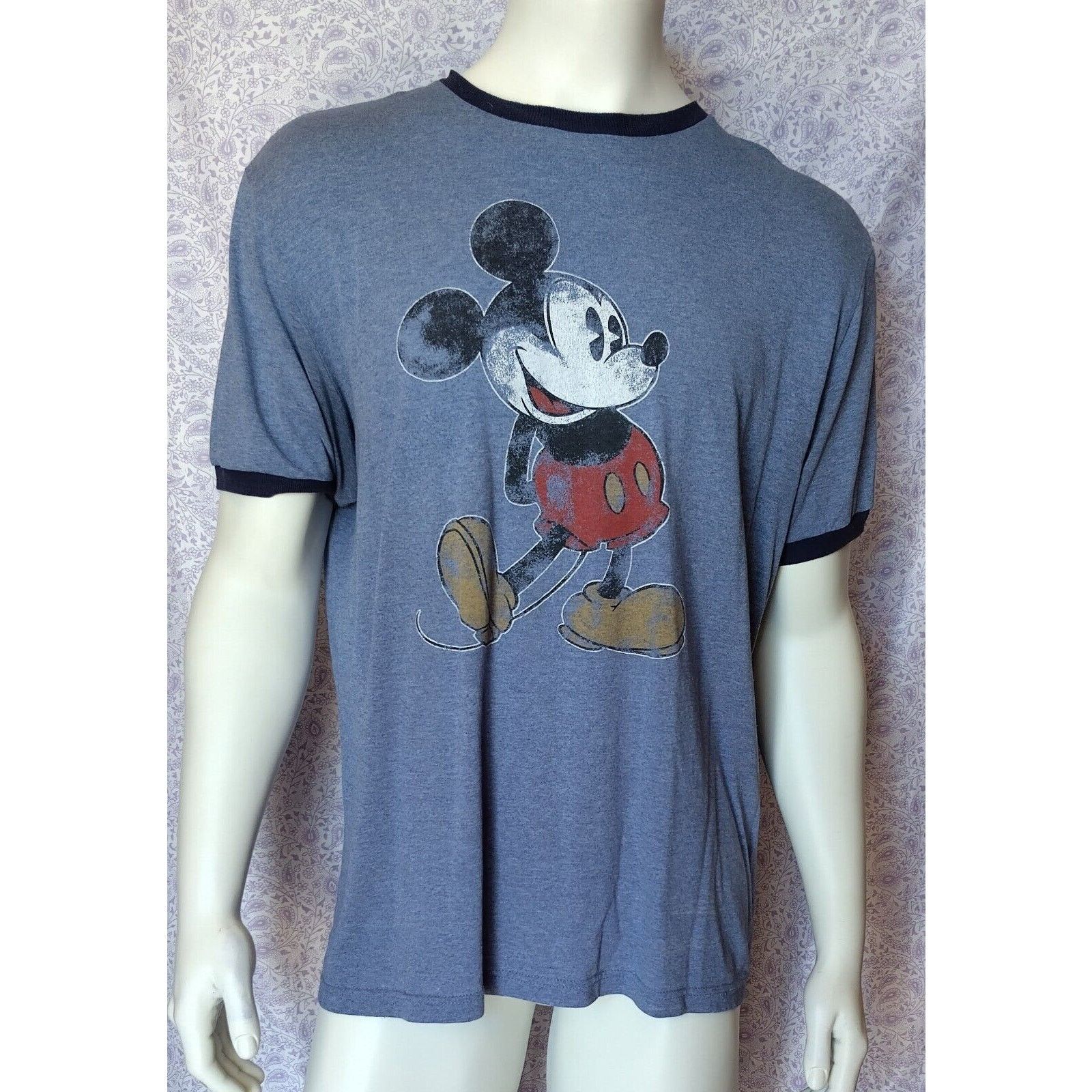 Disney Classic Disney Parks Mickey Mouse Distressed Ringer Size L Size US L / EU 52-54 / 3 - 1 Thumbnail